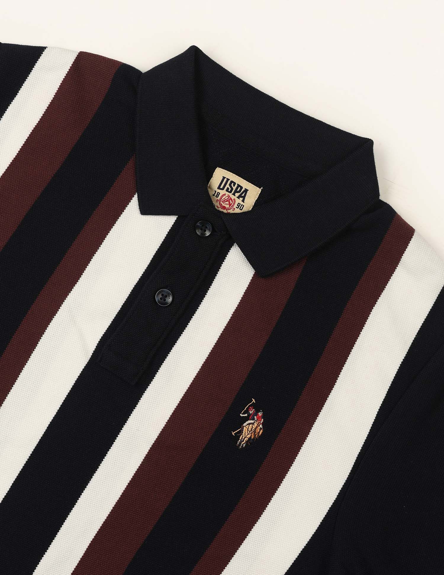 Vertical Striped Muscle Fit Polo Shirt - Image 8