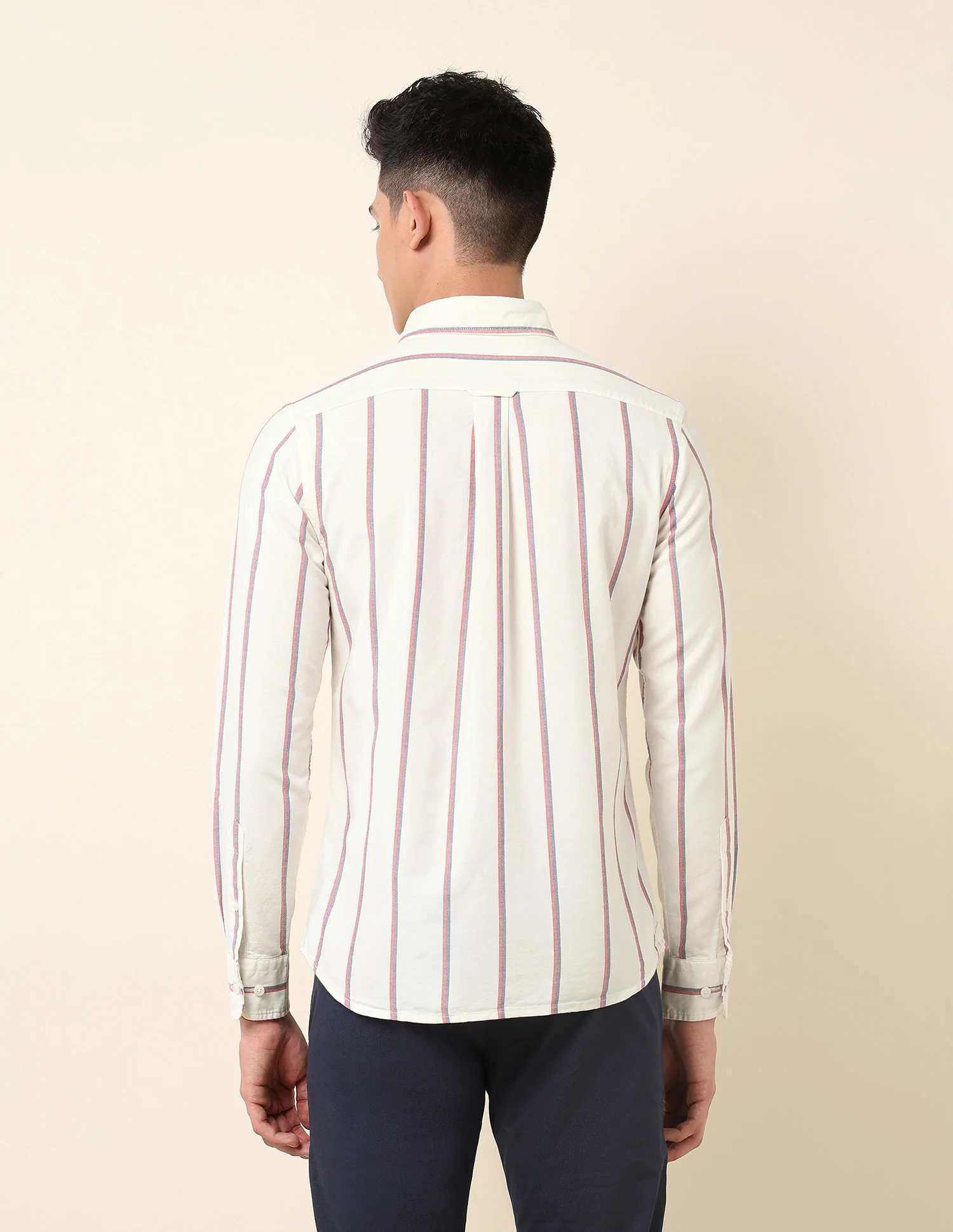 Vertical Striped Oxford Button-Down Shirt - Image 5