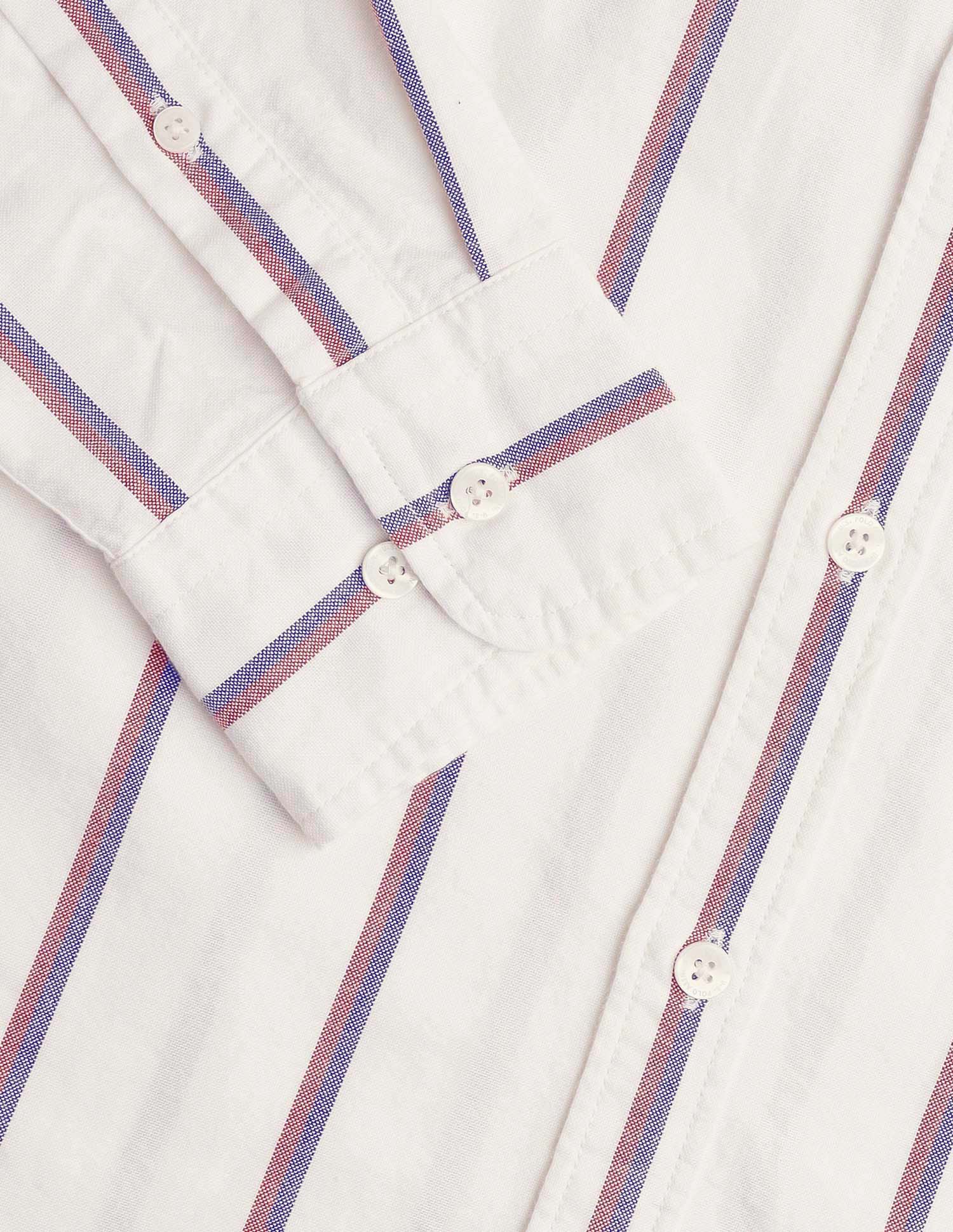 Vertical Striped Oxford Button-Down Shirt - Image 8