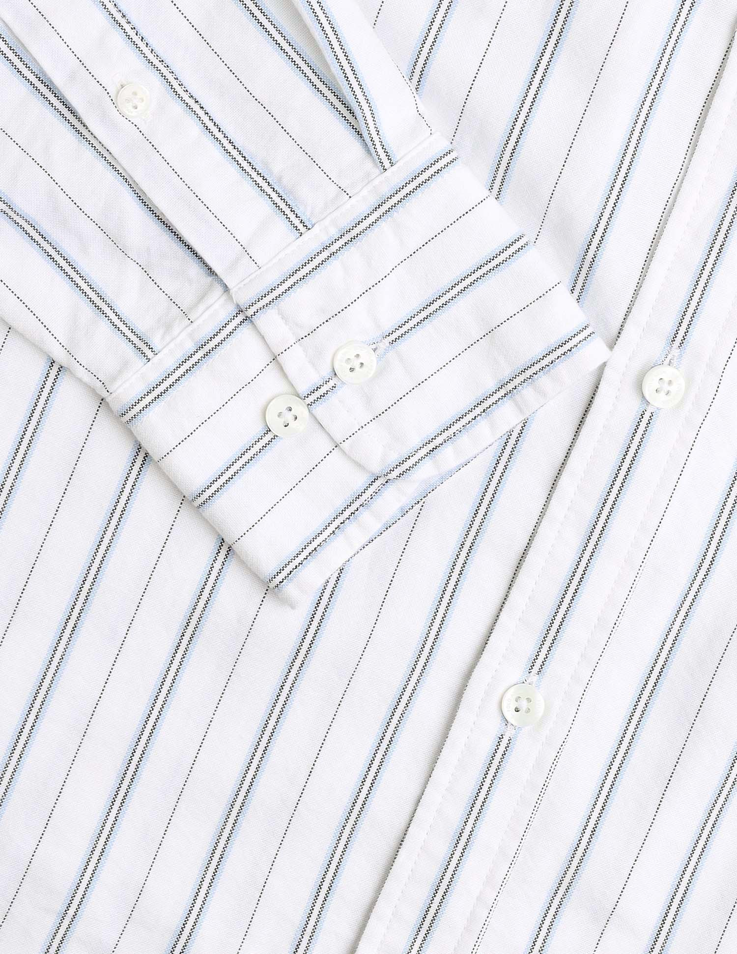 Vertical Striped Oxford Button-Down Shirt - Image 8