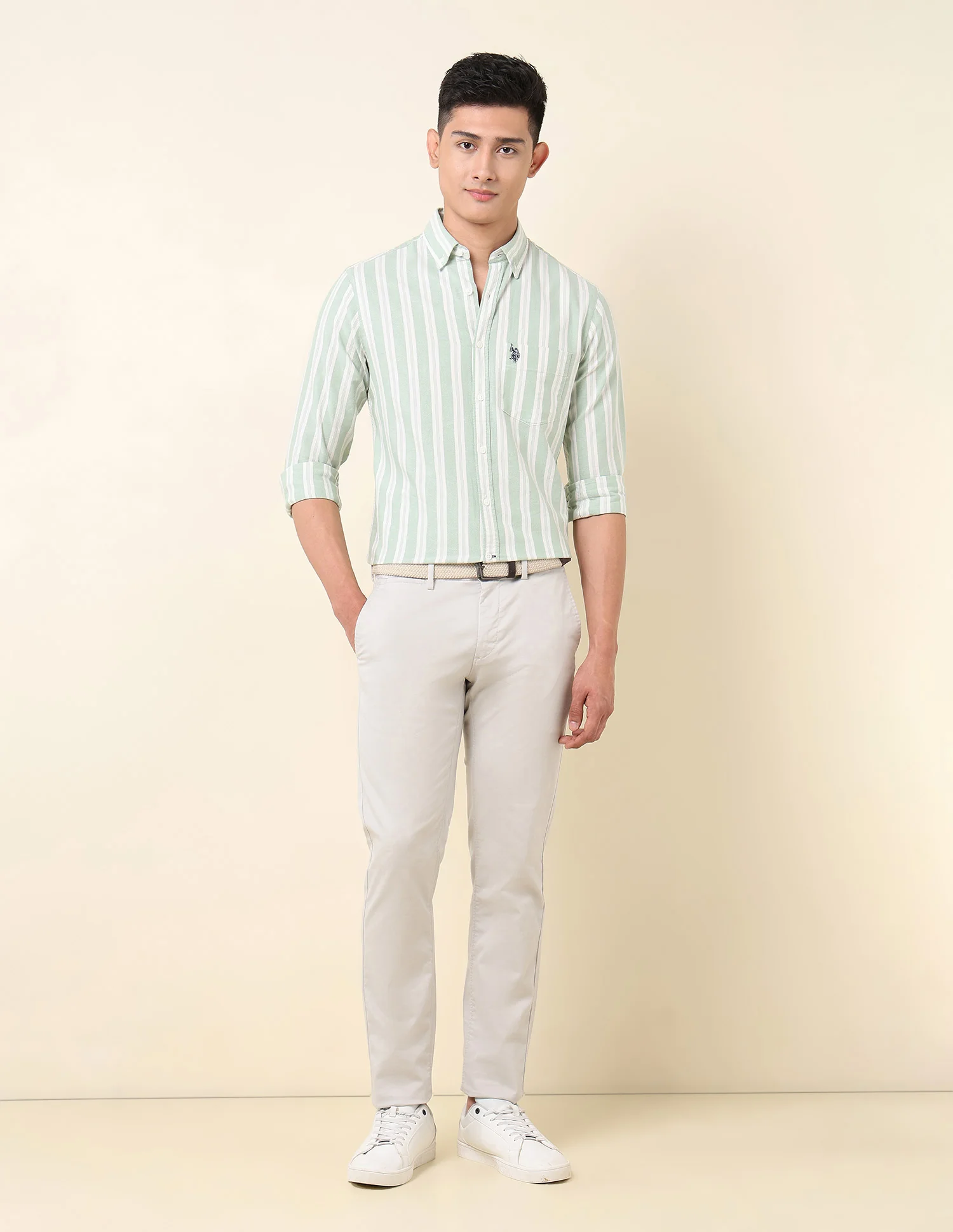 Vertical Striped Oxford Button-Down Shirt - Image 3