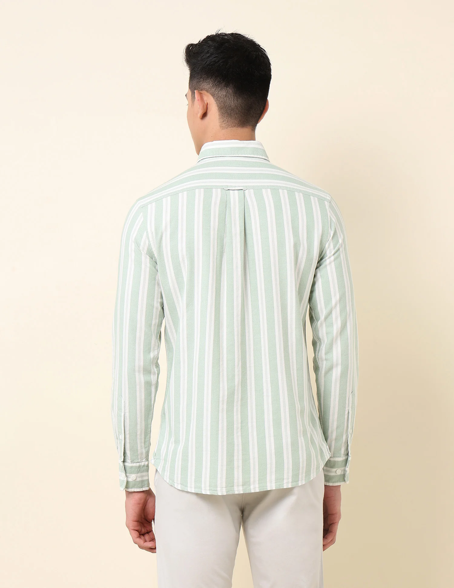 Vertical Striped Oxford Button-Down Shirt - Image 5