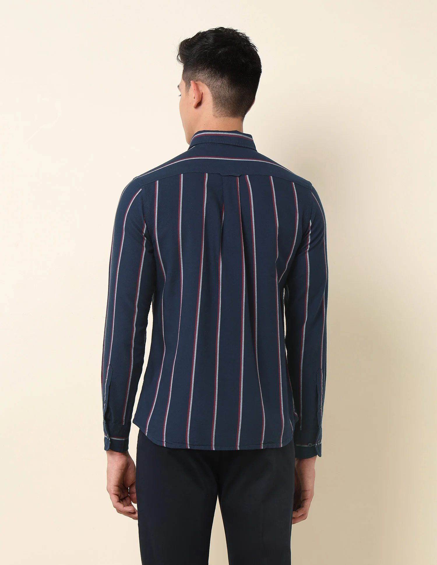 Vertical Striped Oxford Button-Down Shirt - Image 5