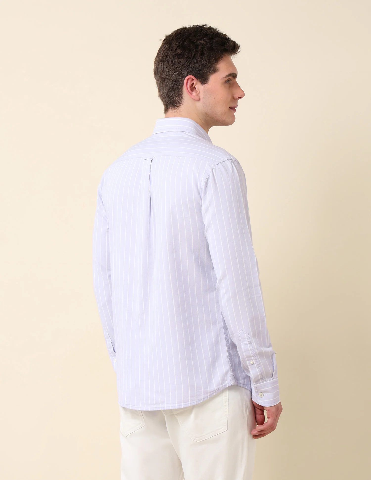 Vertical Striped Oxford Button-Down Shirt - Image 5