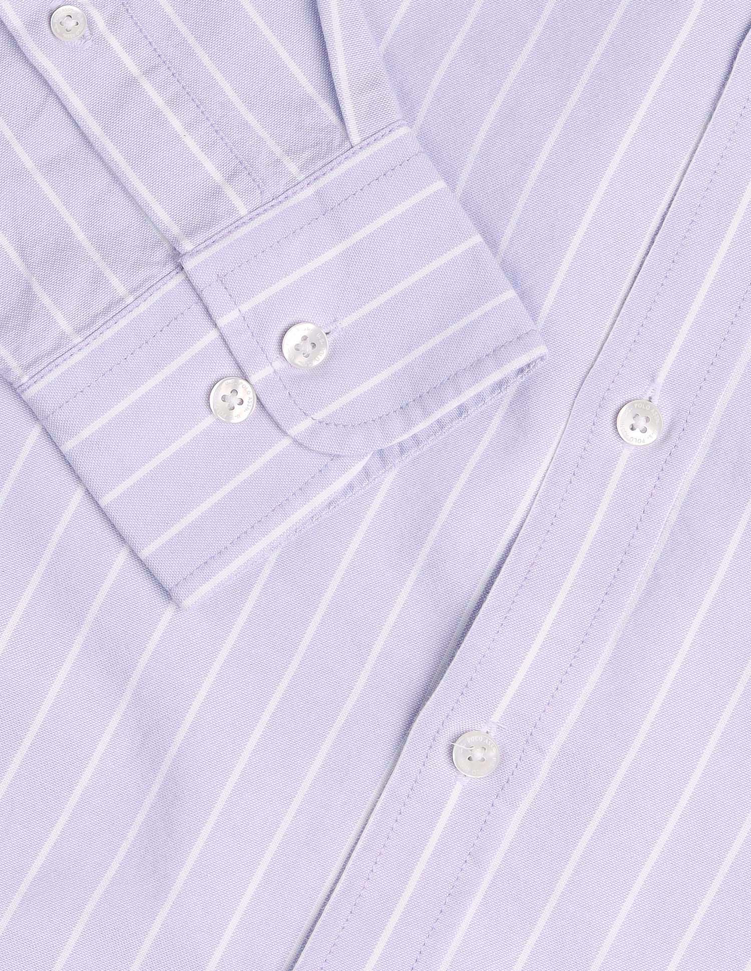 Vertical Striped Oxford Button-Down Shirt - Image 8
