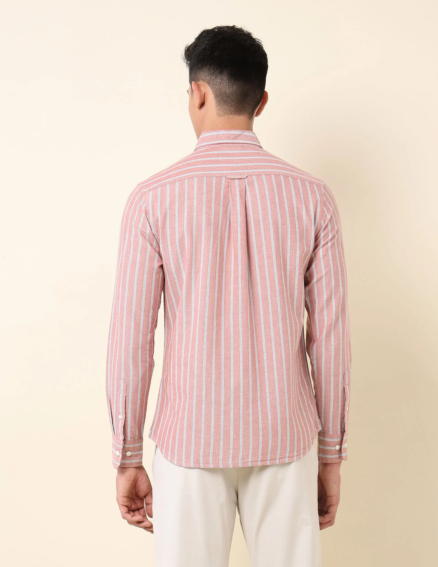 Vertical Striped Oxford Button-Down Shirt - Image 5