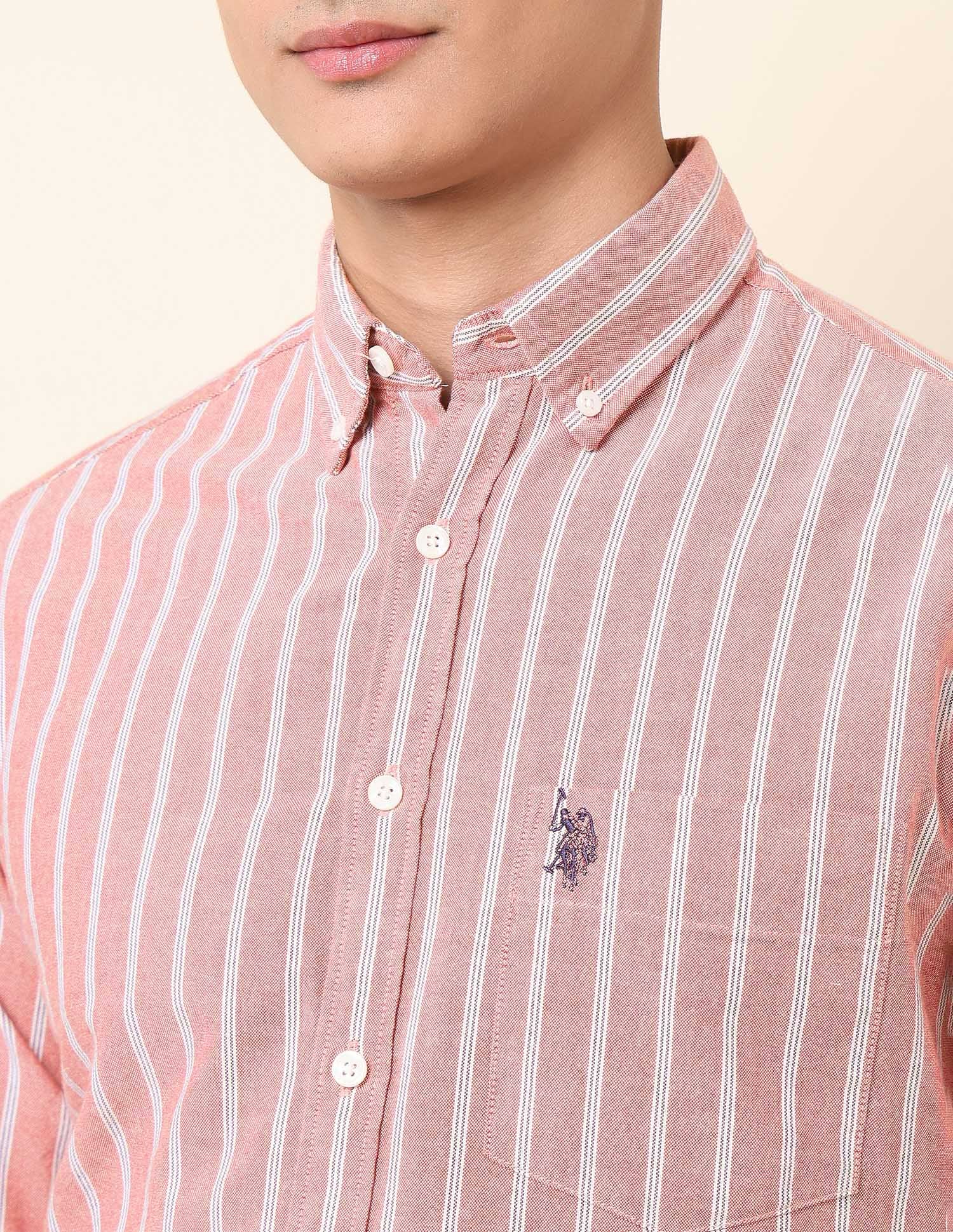 Vertical Striped Oxford Button-Down Shirt - Image 7