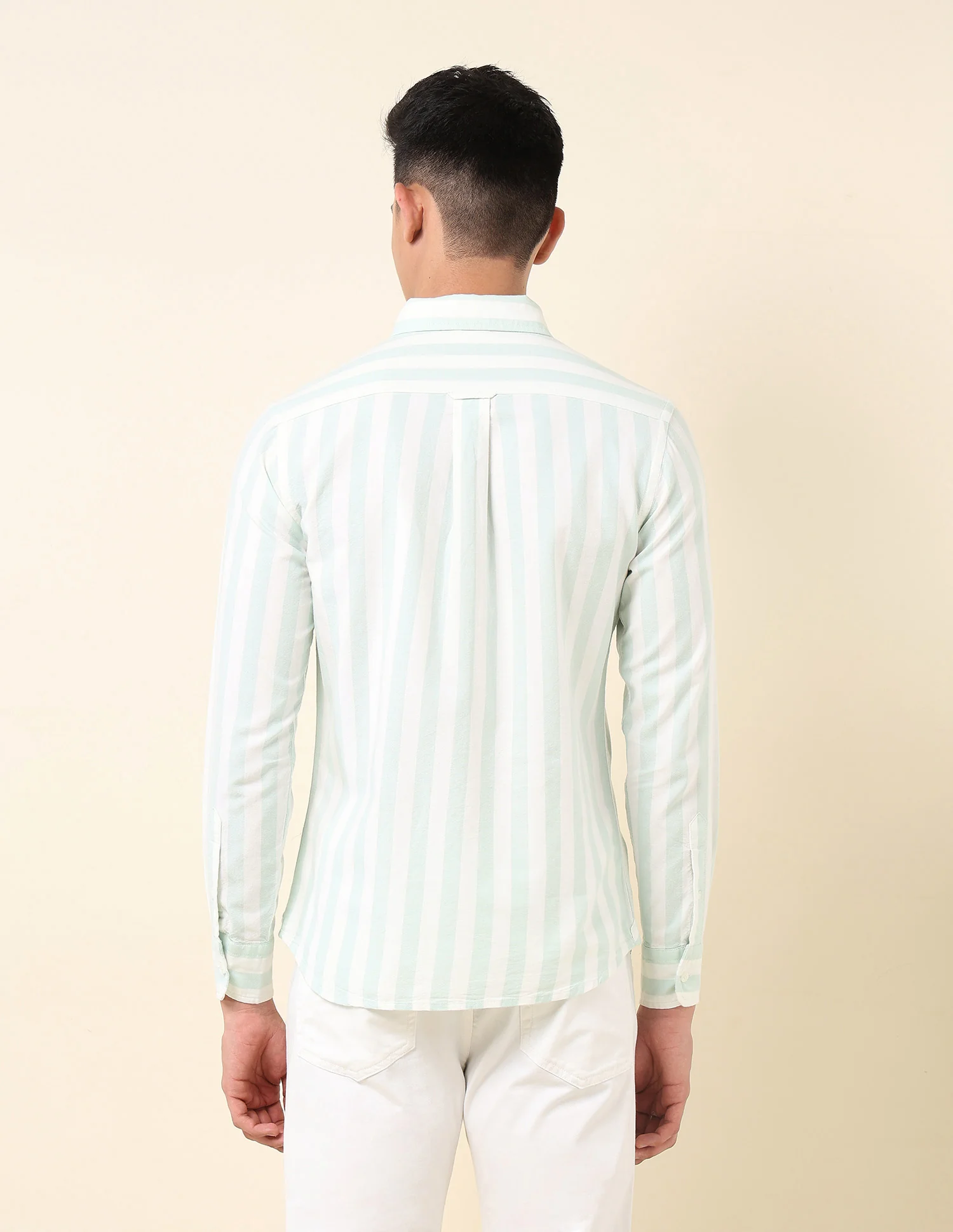 Vertical Striped Oxford Button-Down Shirt - Image 5