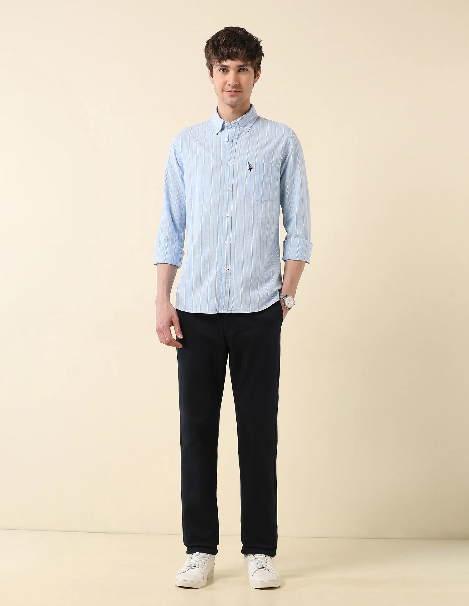 Vertical Striped Oxford Shirt - Image 3