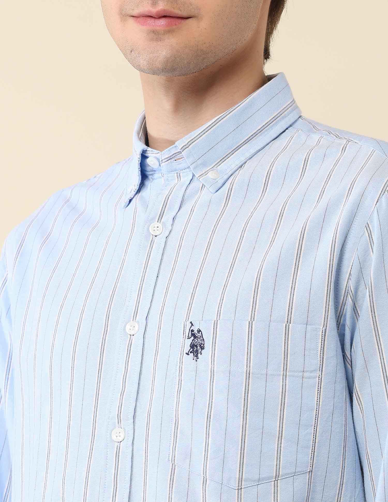 Vertical Striped Oxford Shirt - Image 7