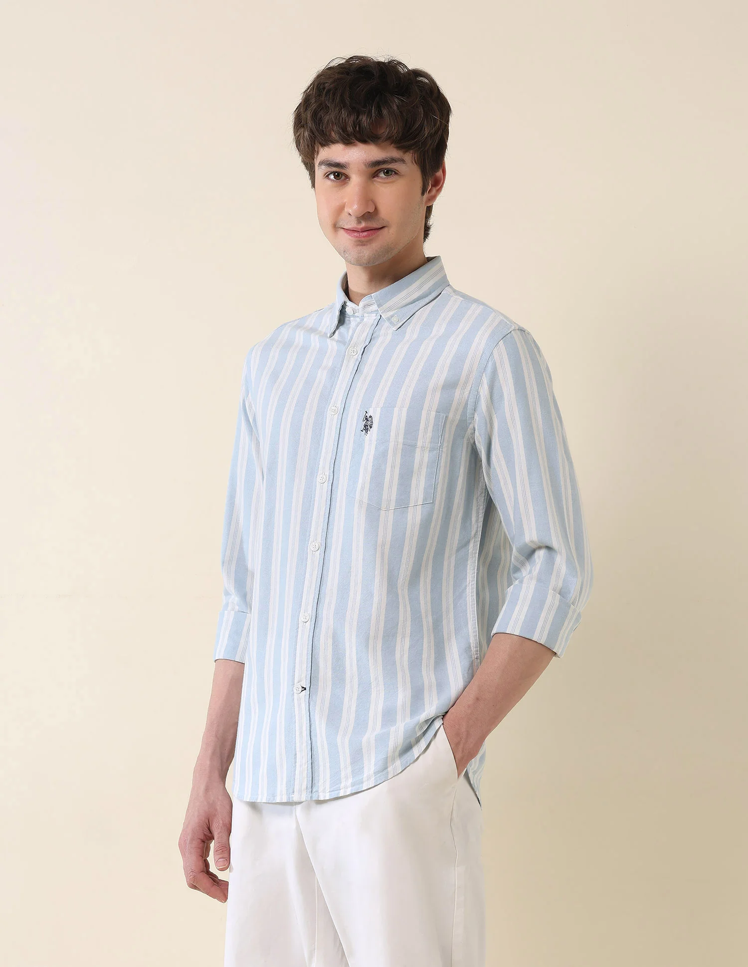 Vertical Striped Oxford Shirt - Image 4