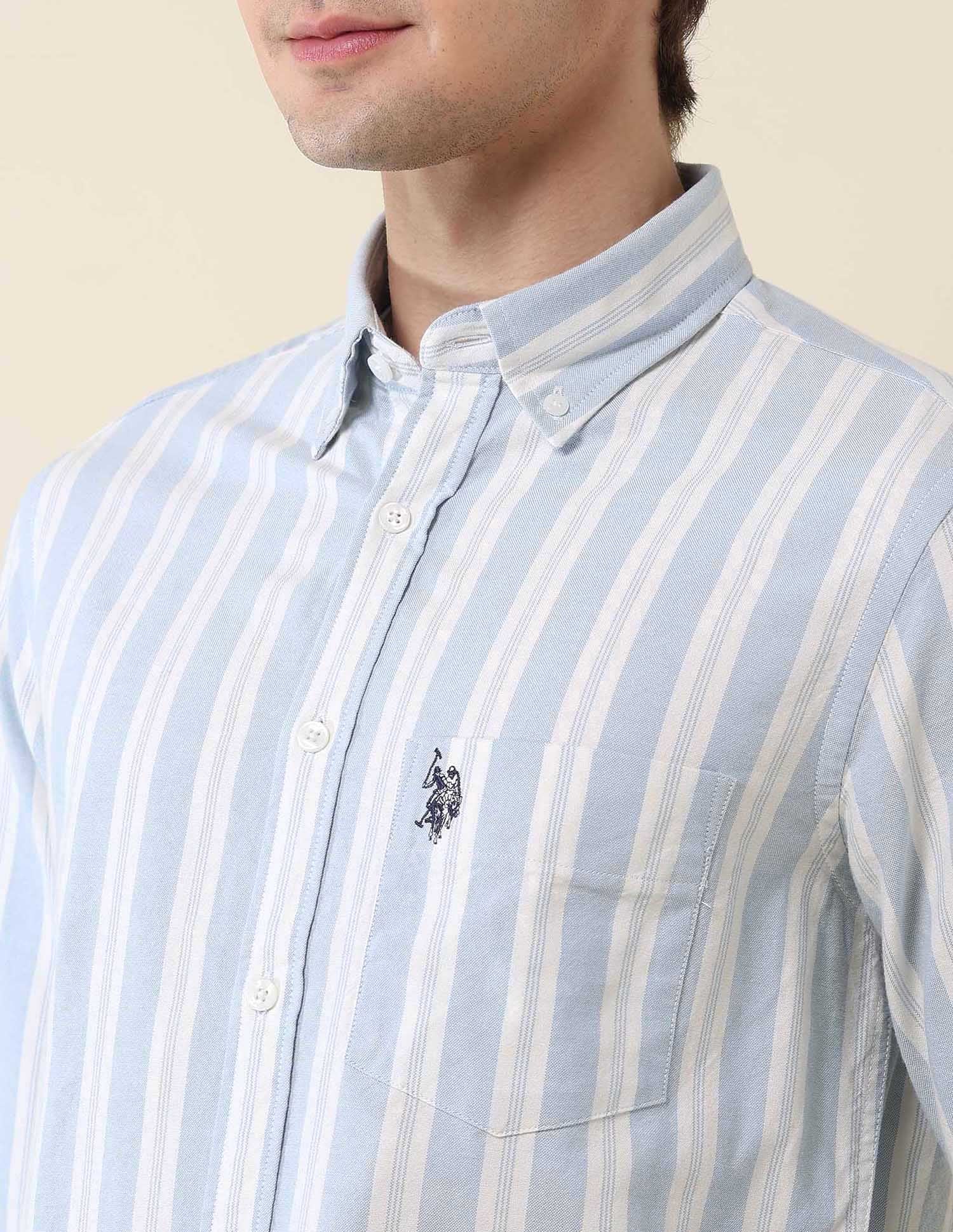 Vertical Striped Oxford Shirt - Image 7