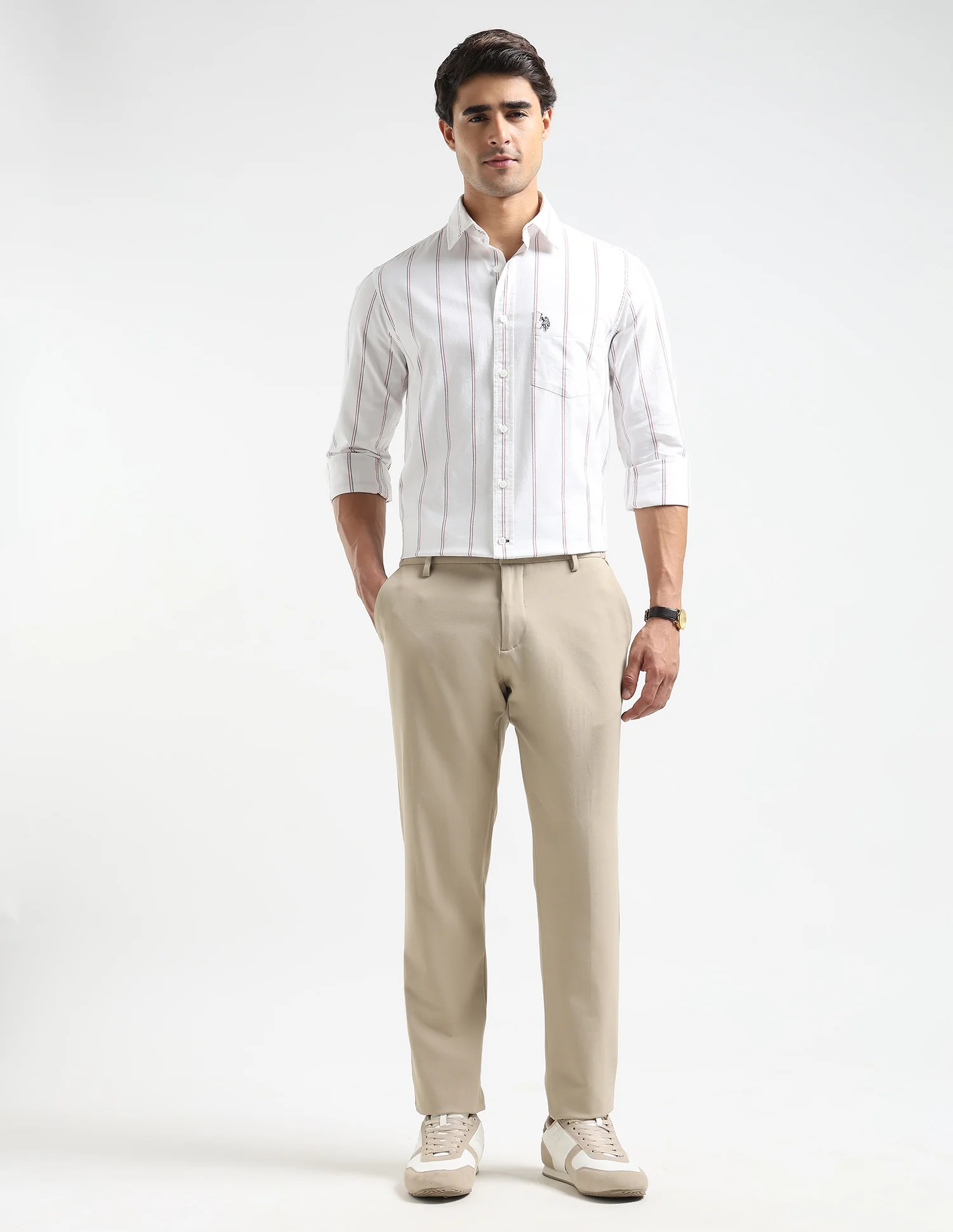 Vertical Striped Oxford Shirt - Image 3