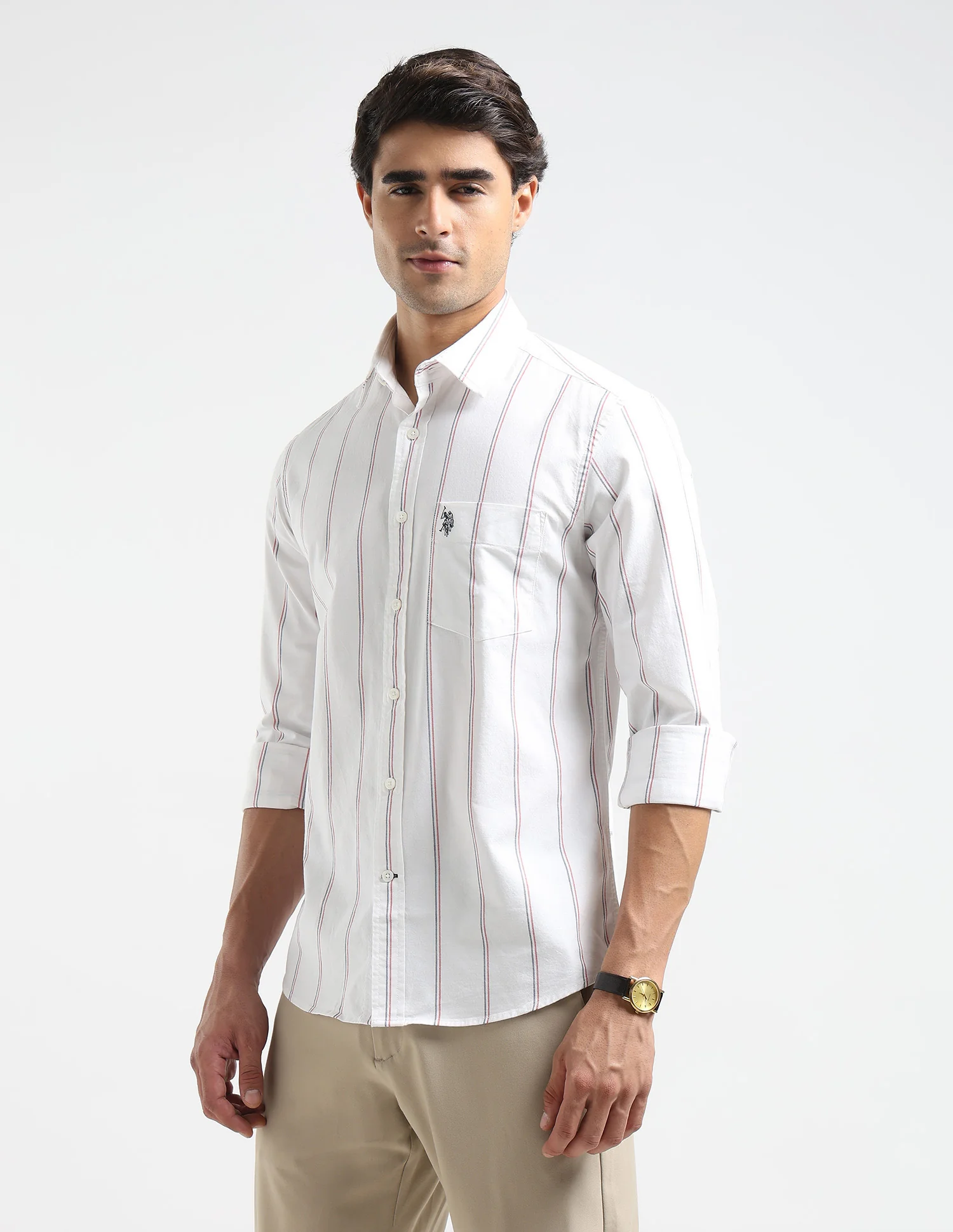 Vertical Striped Oxford Shirt - Image 4