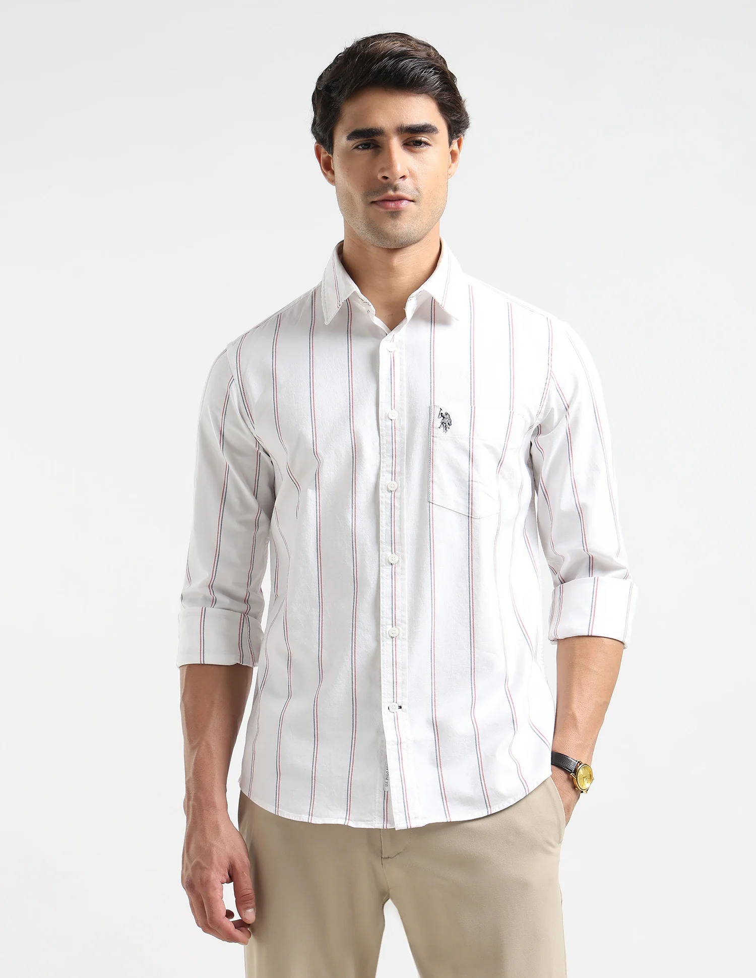Vertical Striped Oxford Shirt - Image 6