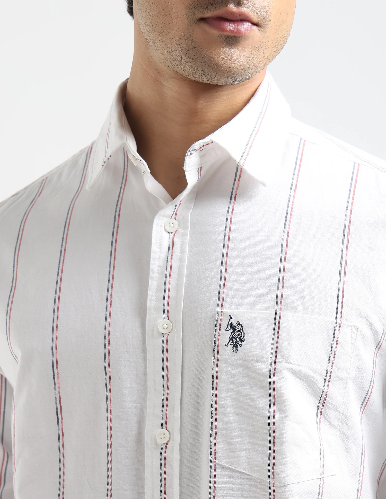Vertical Striped Oxford Shirt - Image 7