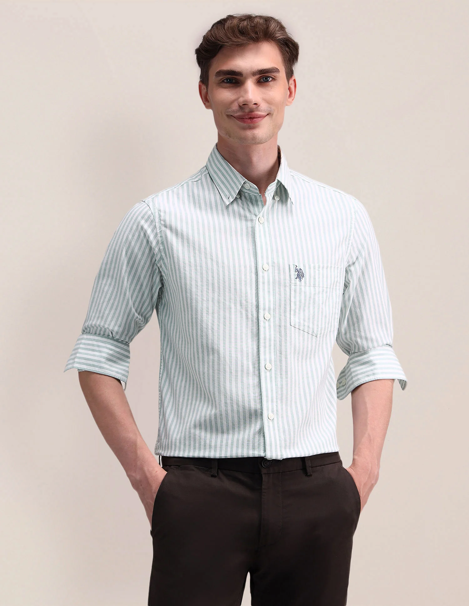 Vertical Striped Oxford Shirt
