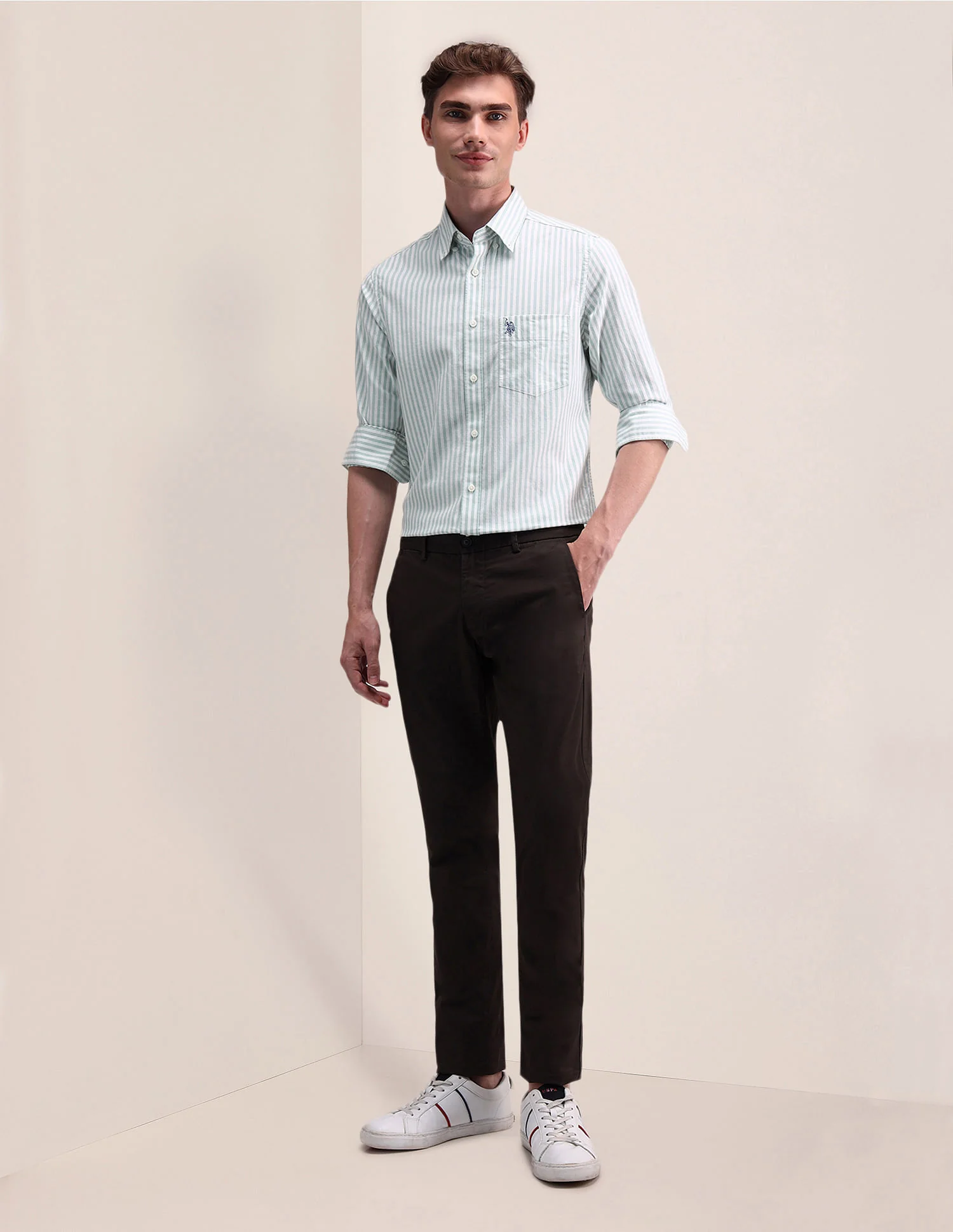 Vertical Striped Oxford Shirt - Image 3