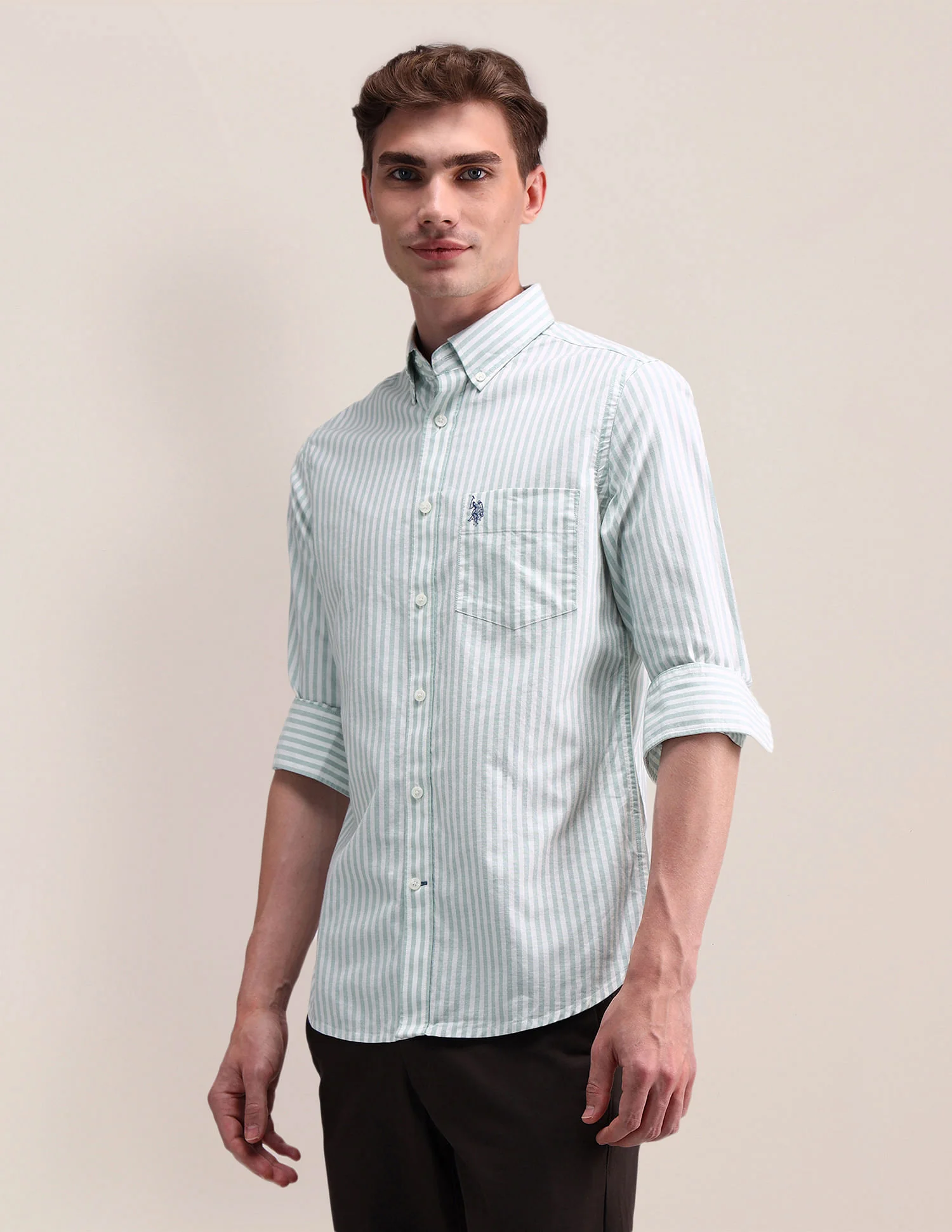 Vertical Striped Oxford Shirt - Image 4