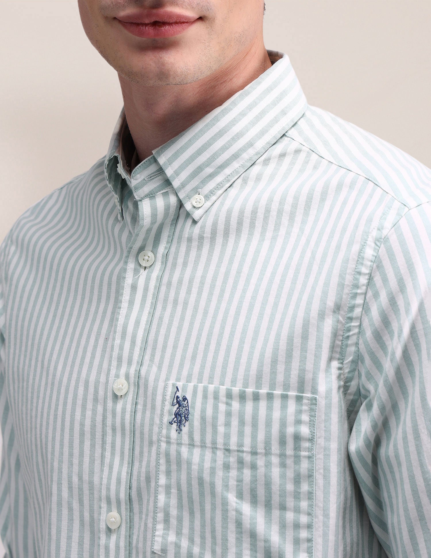Vertical Striped Oxford Shirt - Image 7