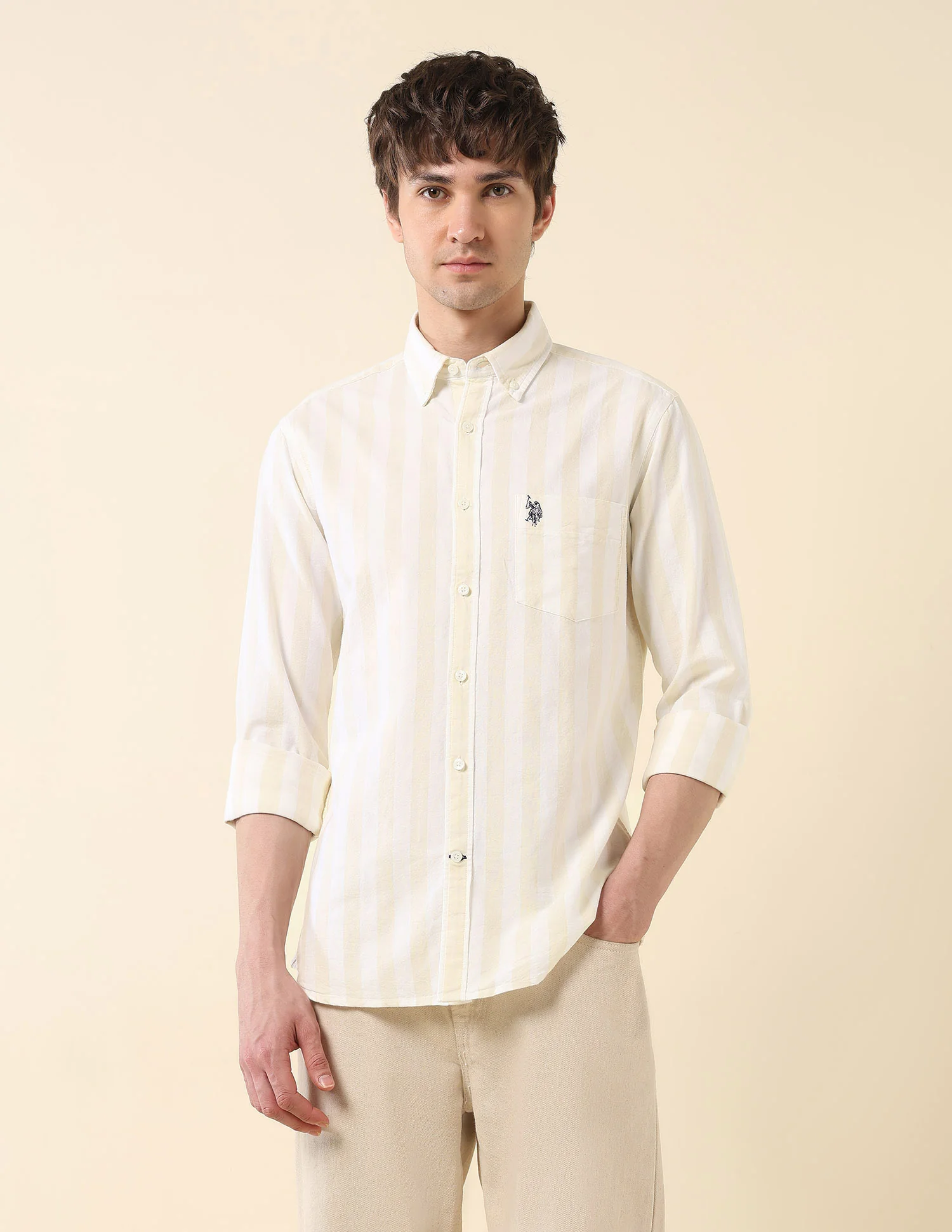 Vertical Striped Oxford Shirt - Image 6