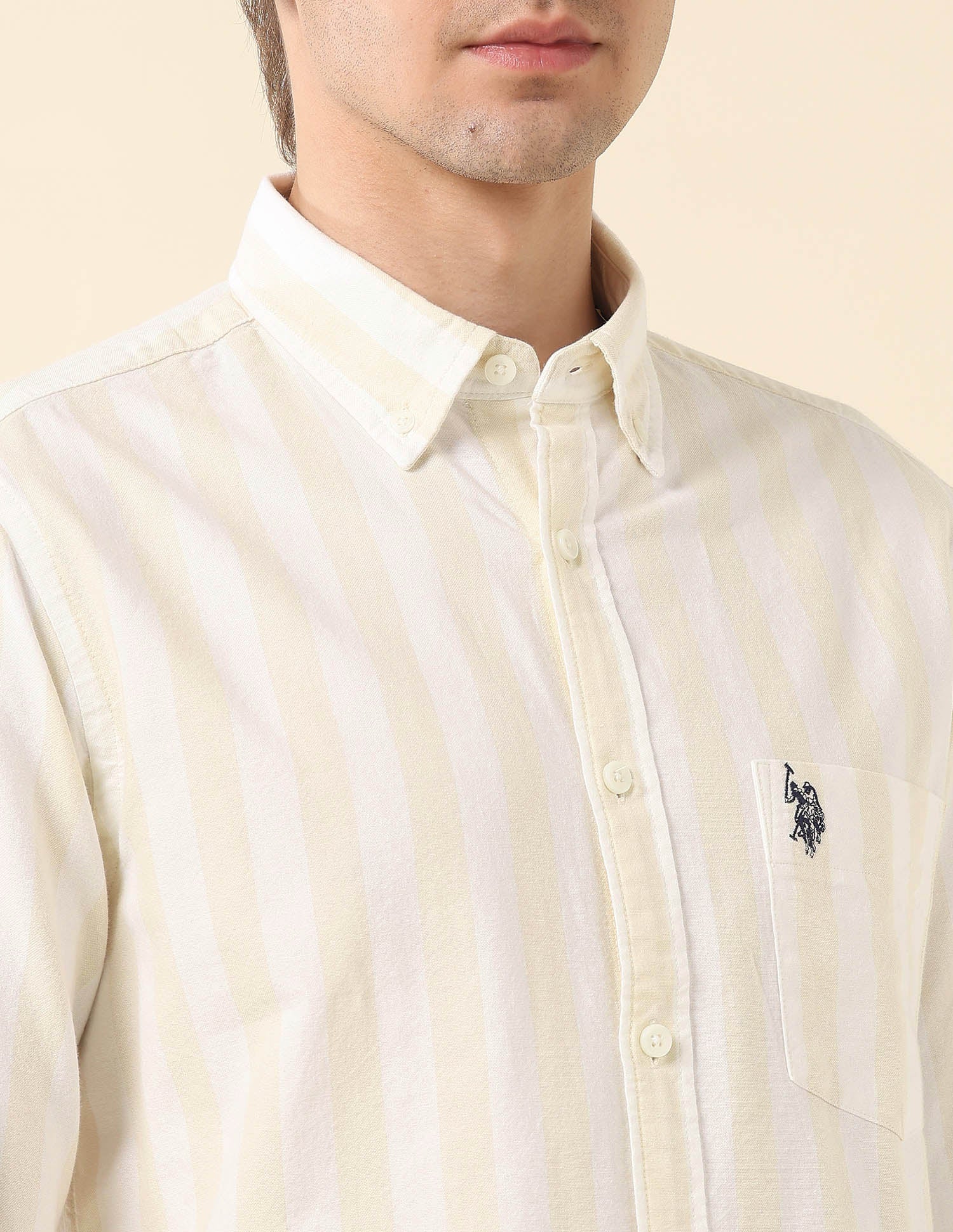 Vertical Striped Oxford Shirt - Image 7