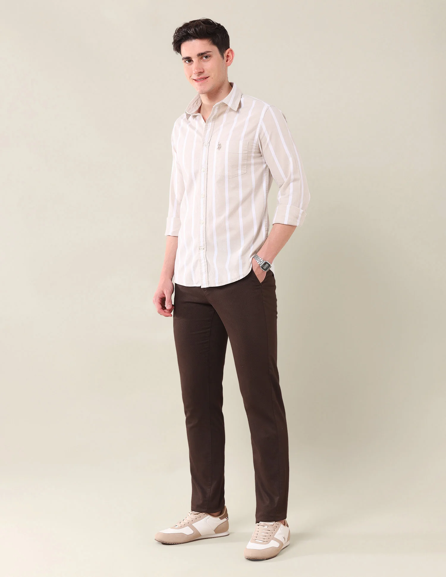 Vertical Striped Oxford Shirt - Image 3