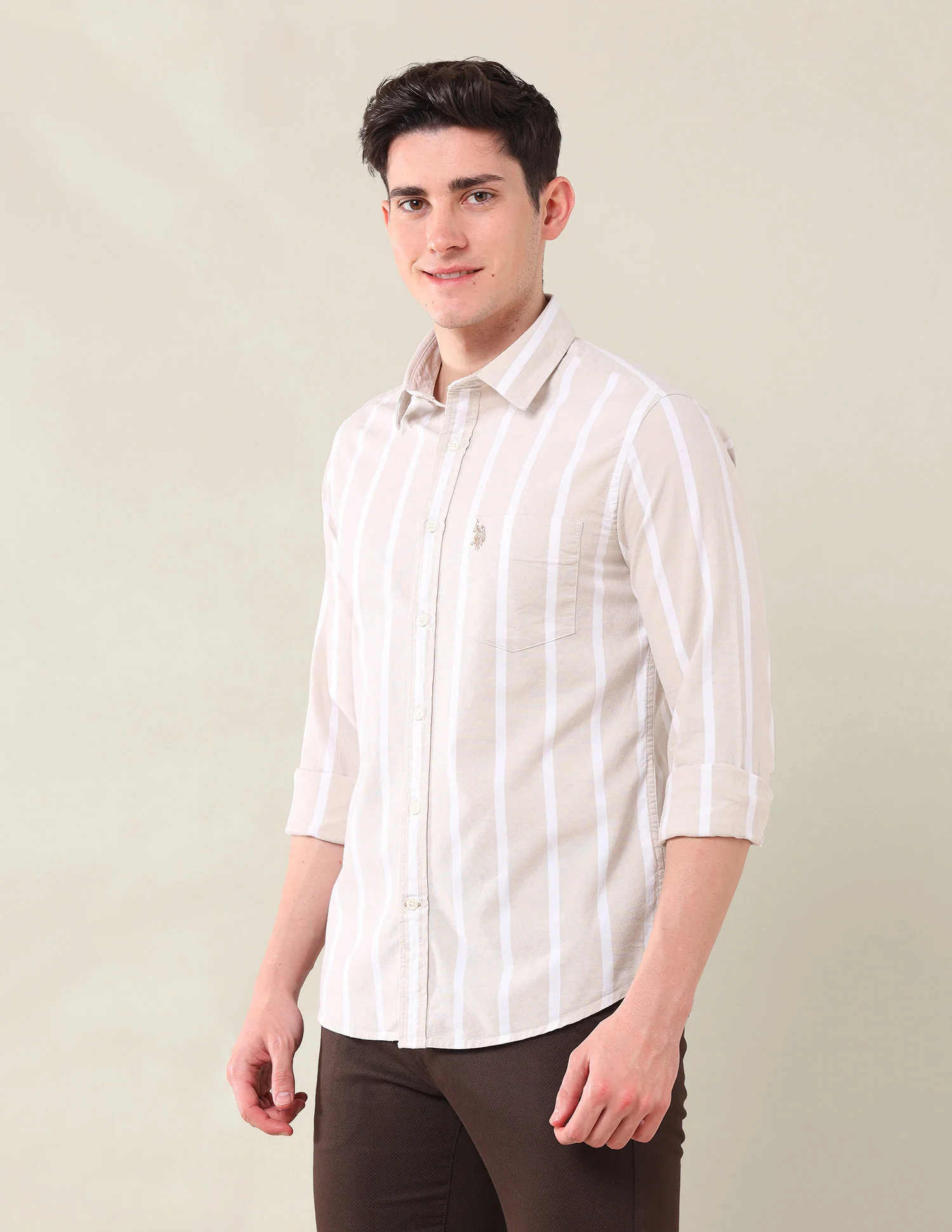 Vertical Striped Oxford Shirt - Image 4