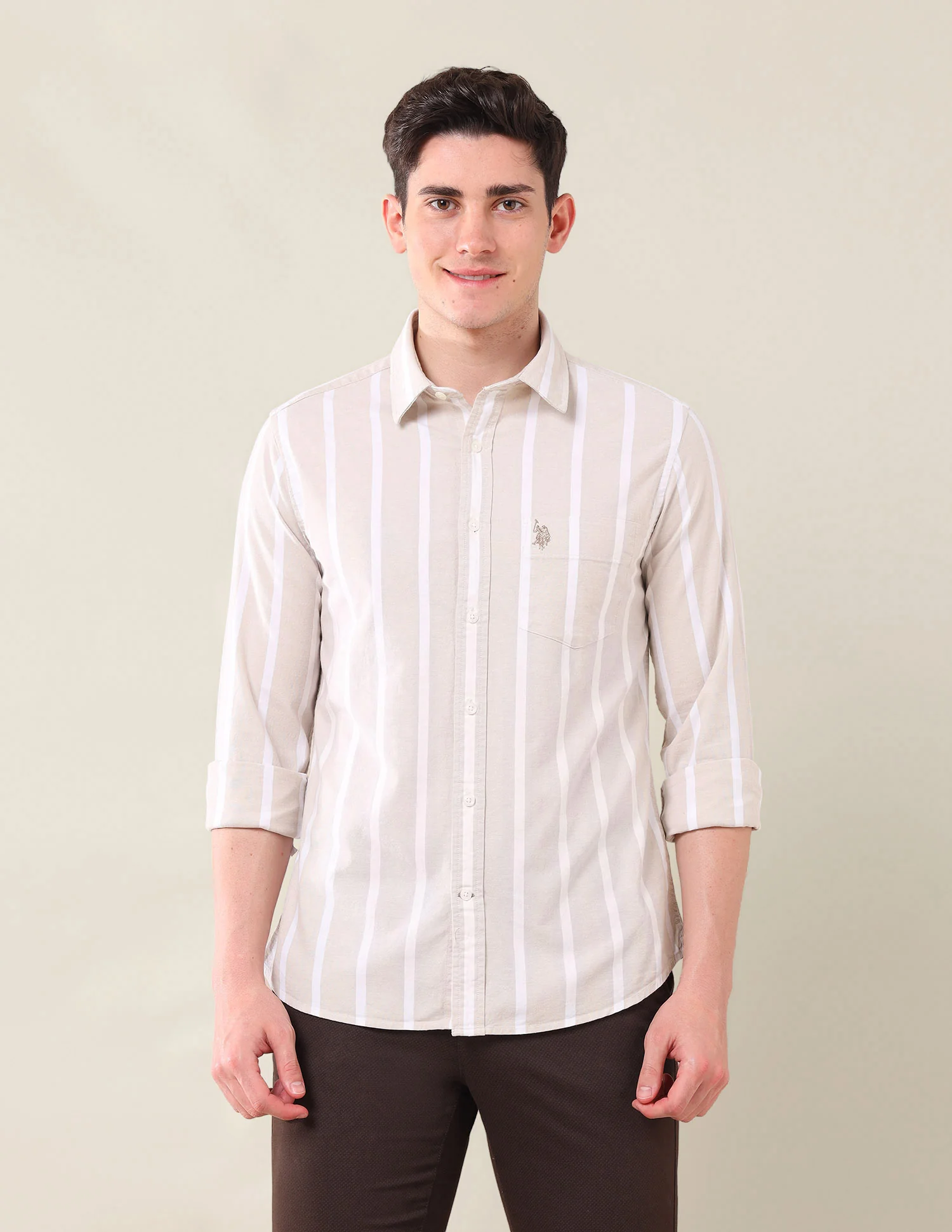 Vertical Striped Oxford Shirt - Image 6