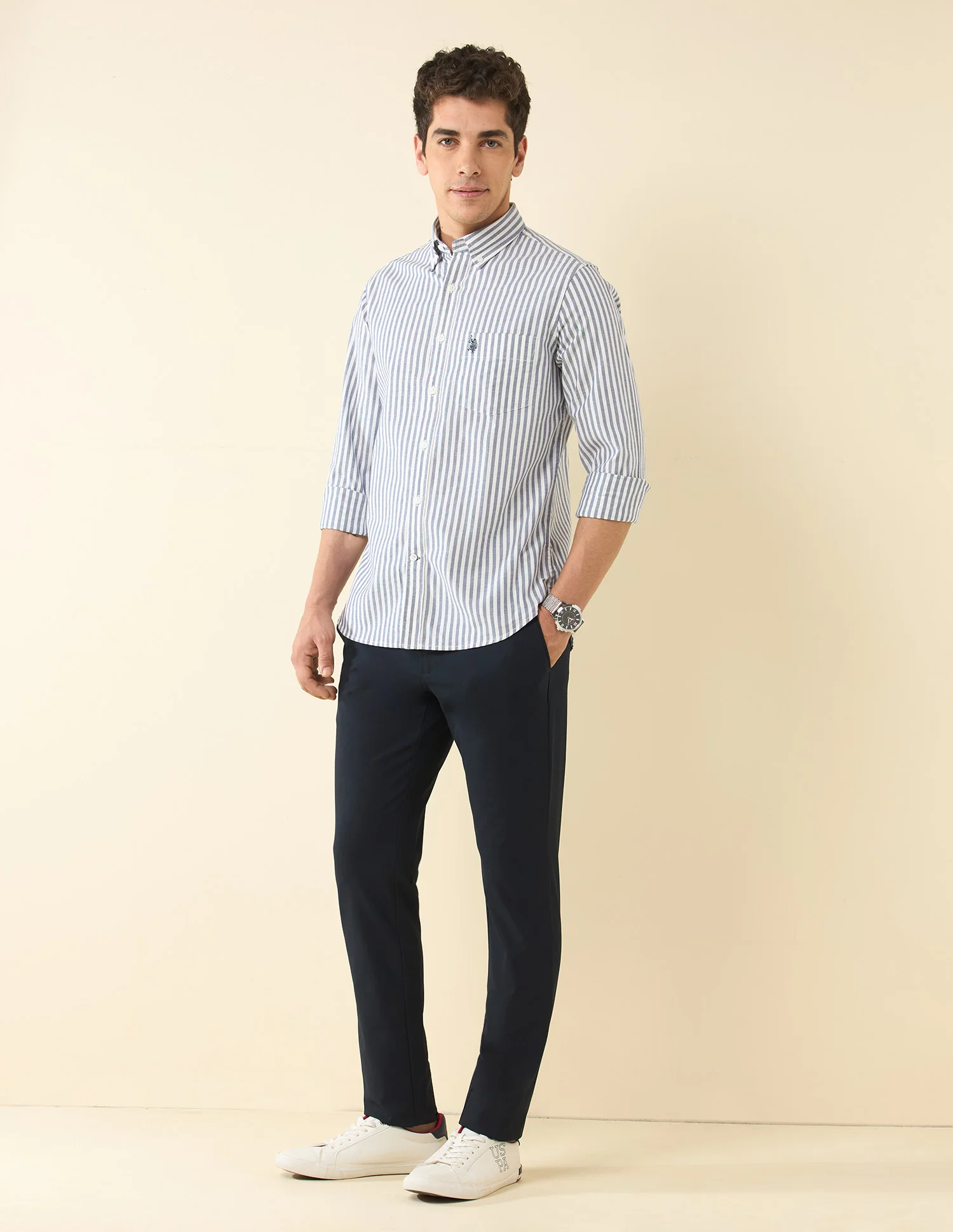 Vertical Striped Oxford Shirt - Image 3