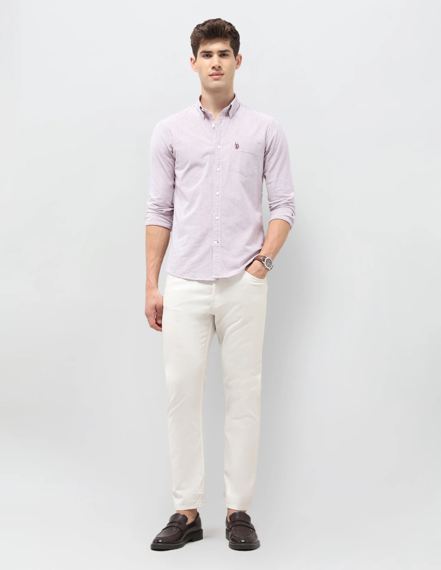 Vertical Striped Oxford Shirt - Image 3