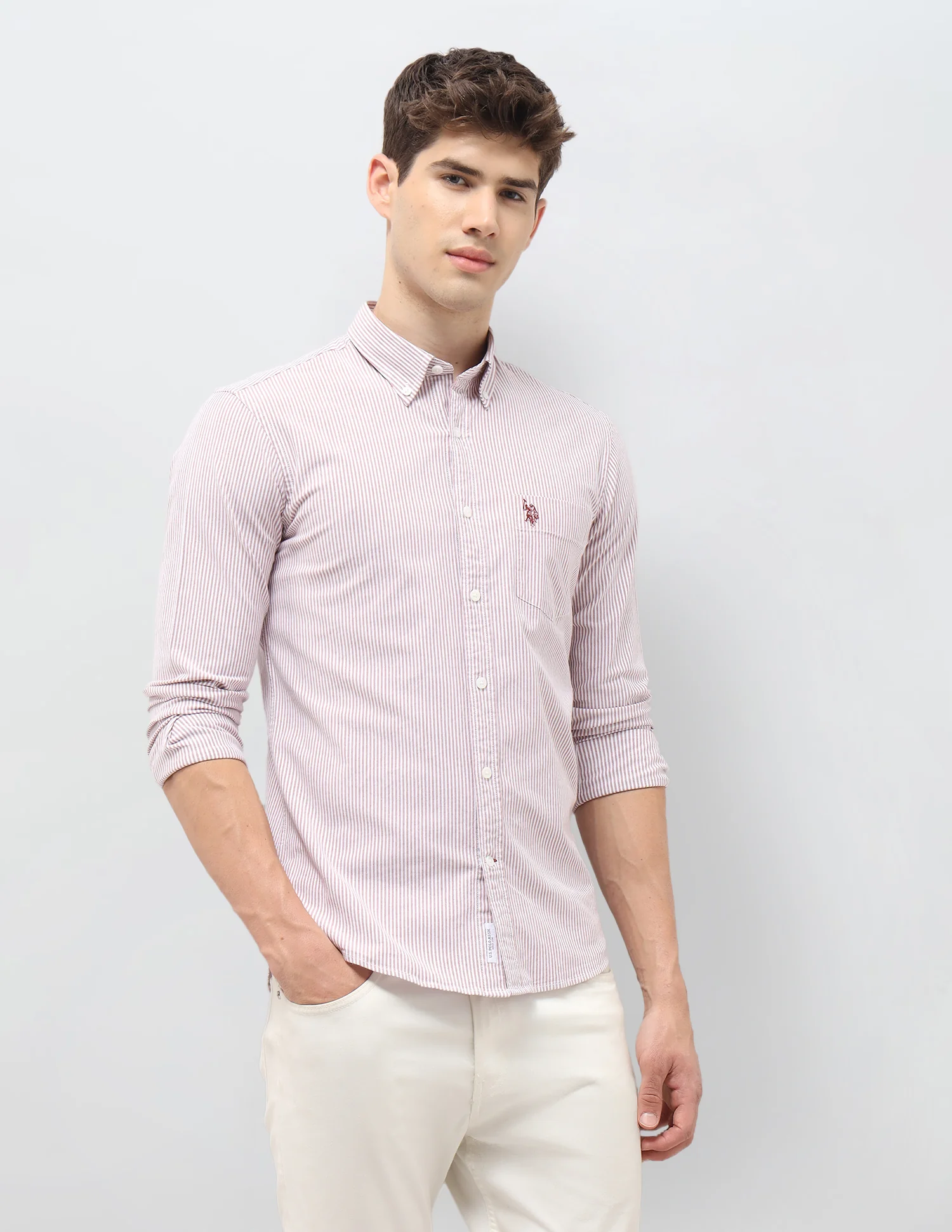 Vertical Striped Oxford Shirt - Image 4