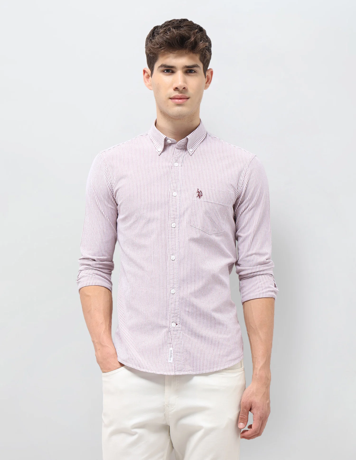 Vertical Striped Oxford Shirt - Image 6
