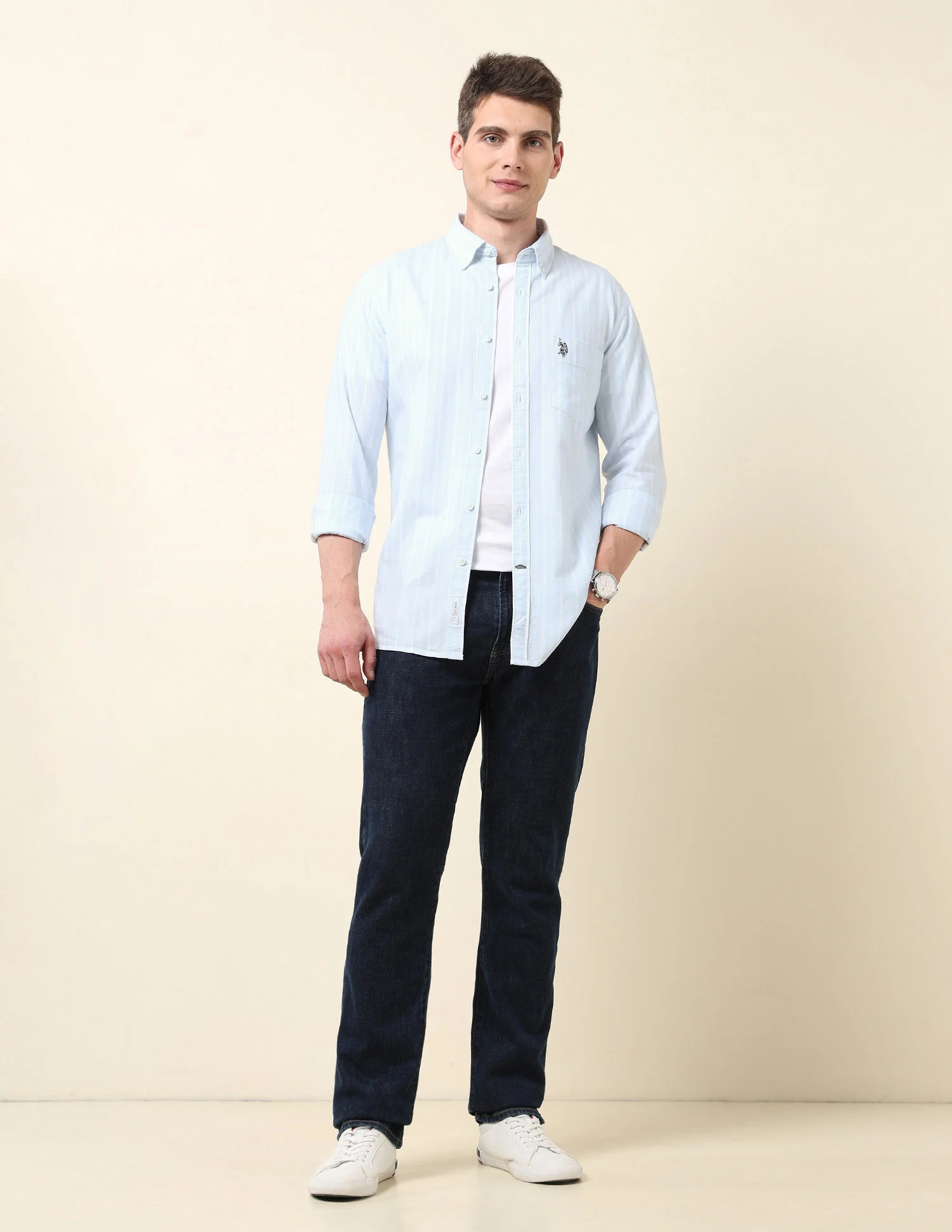 Vertical Striped Oxford Shirt - Image 3