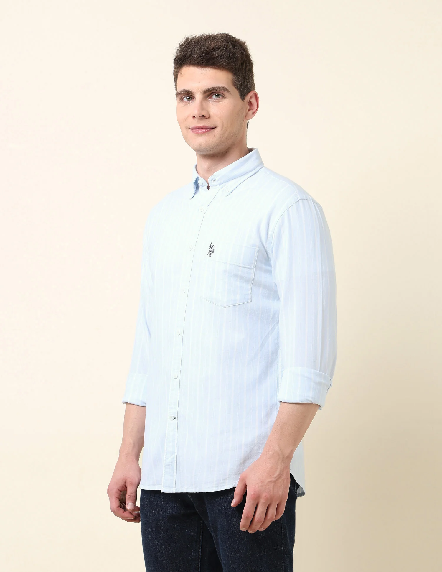 Vertical Striped Oxford Shirt - Image 4