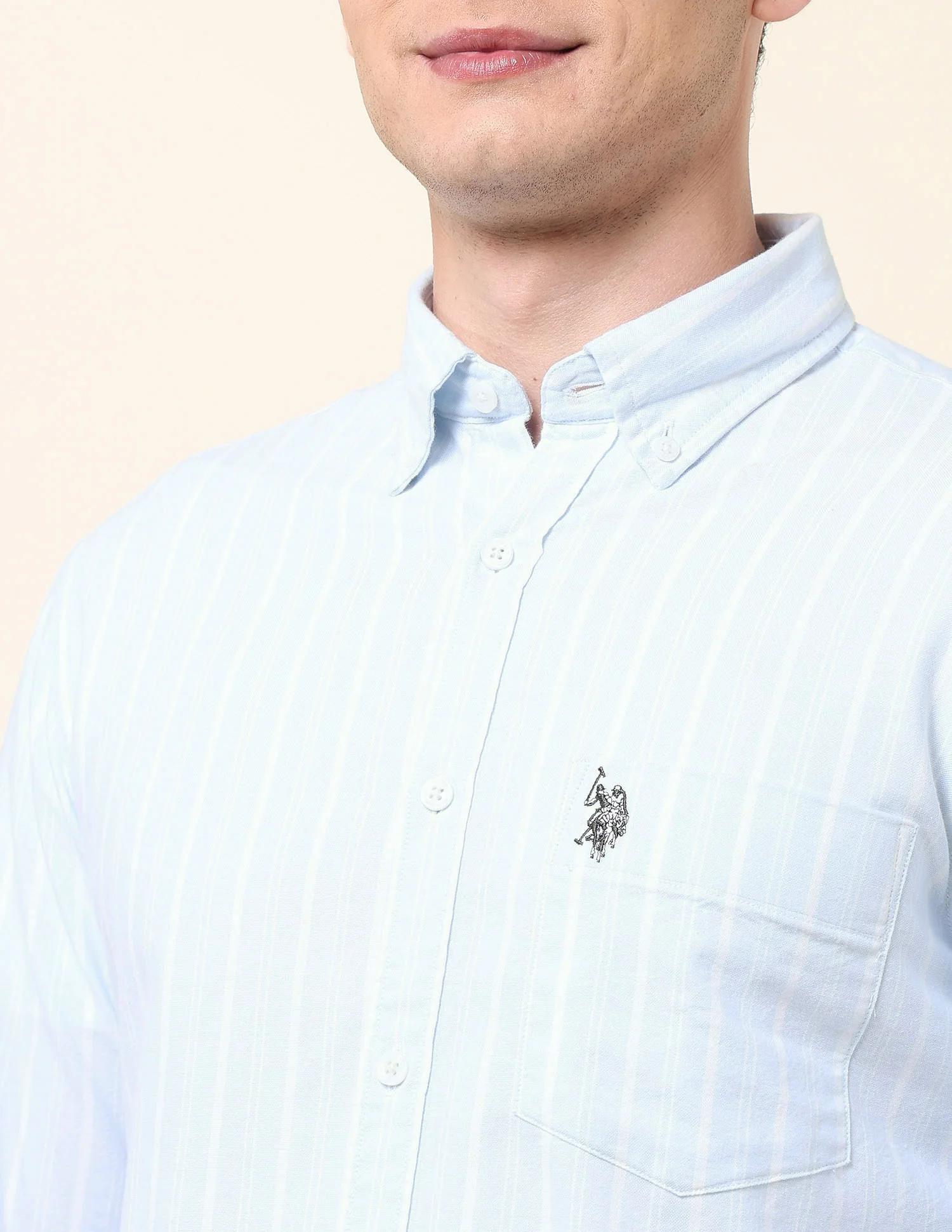 Vertical Striped Oxford Shirt - Image 7
