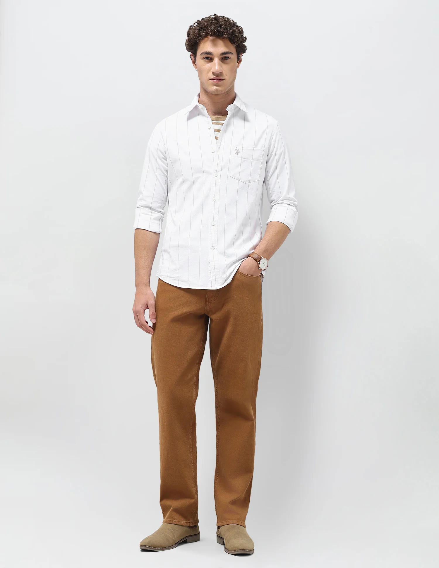 Vertical Striped Oxford Shirt - Image 3