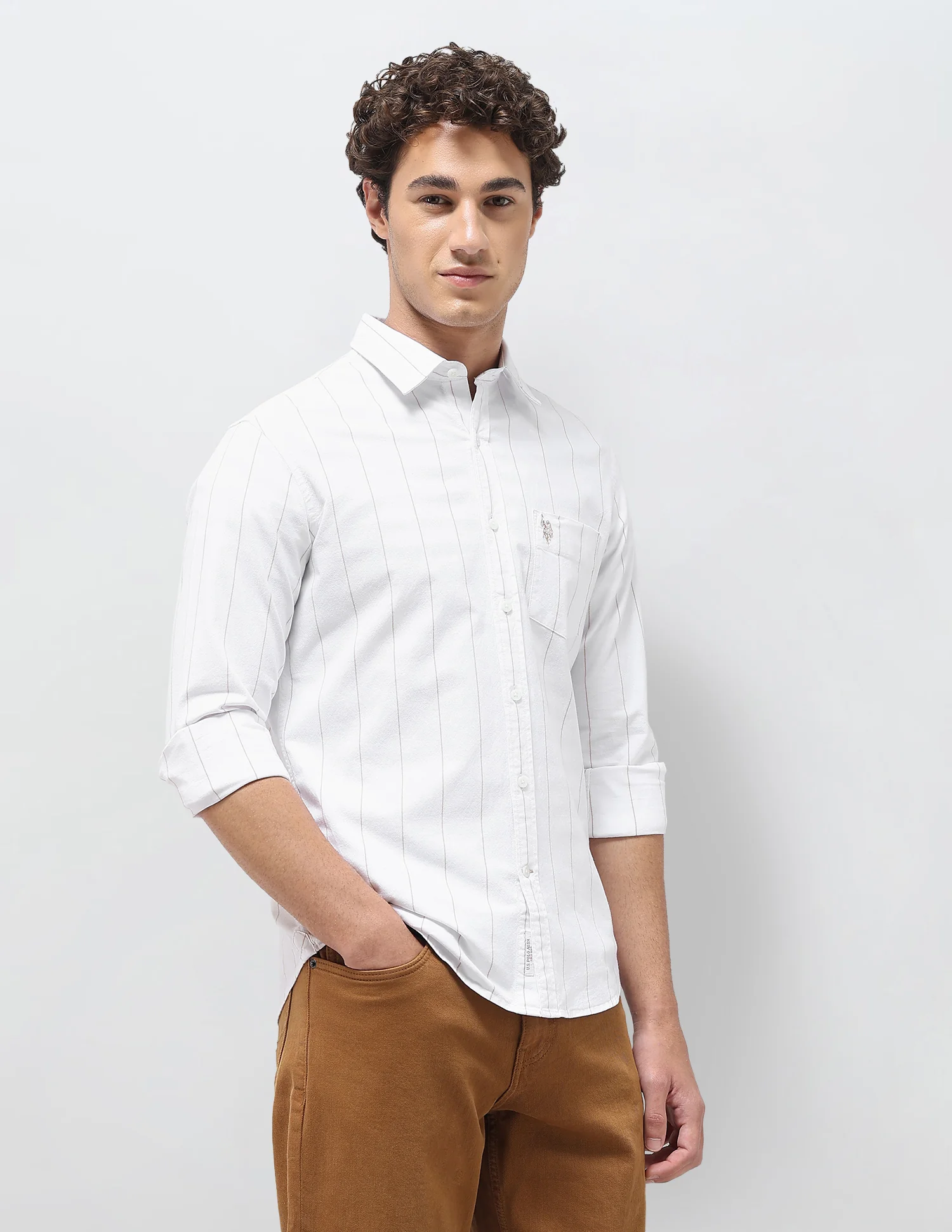 Vertical Striped Oxford Shirt - Image 4