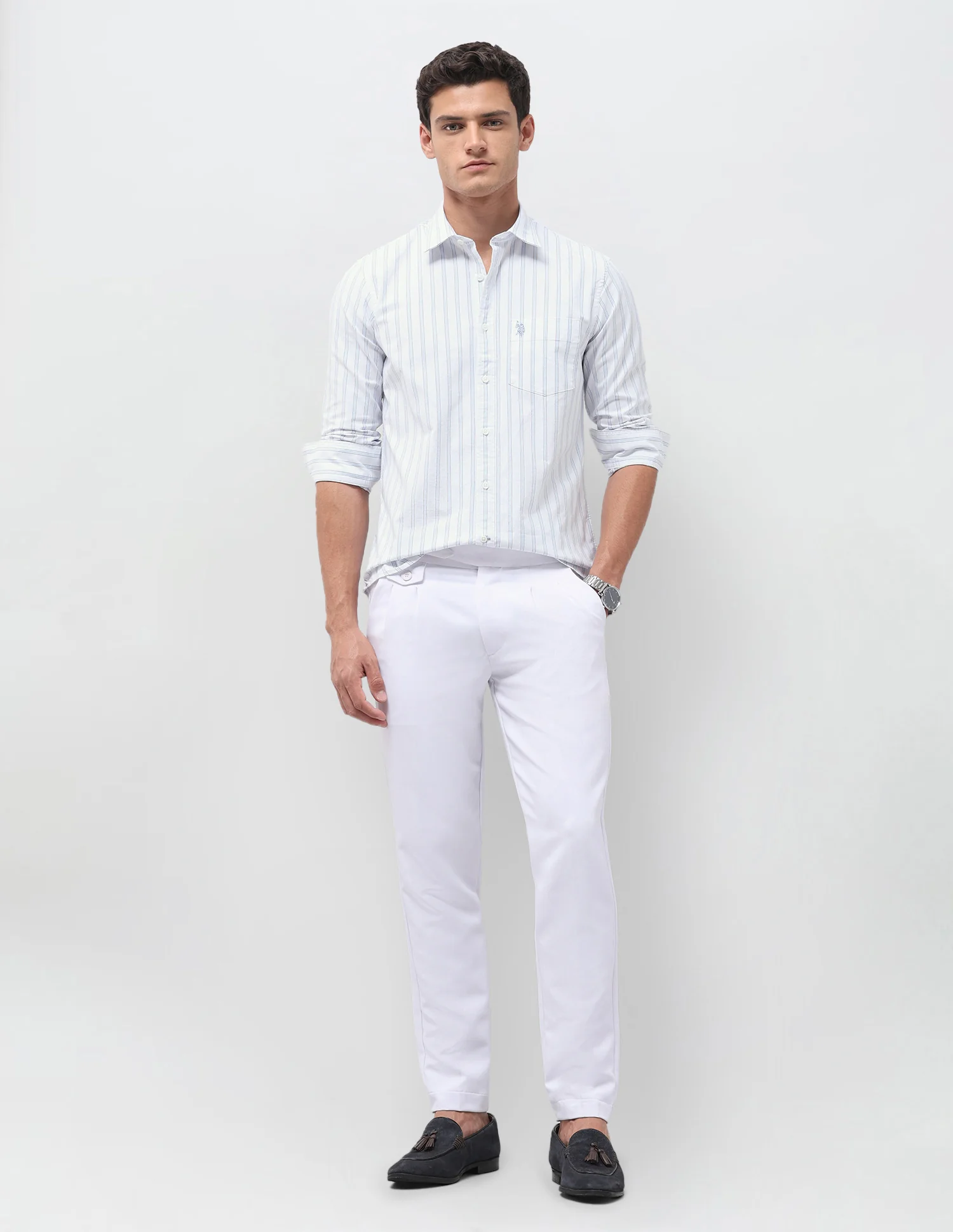Vertical Striped Oxford Shirt - Image 3