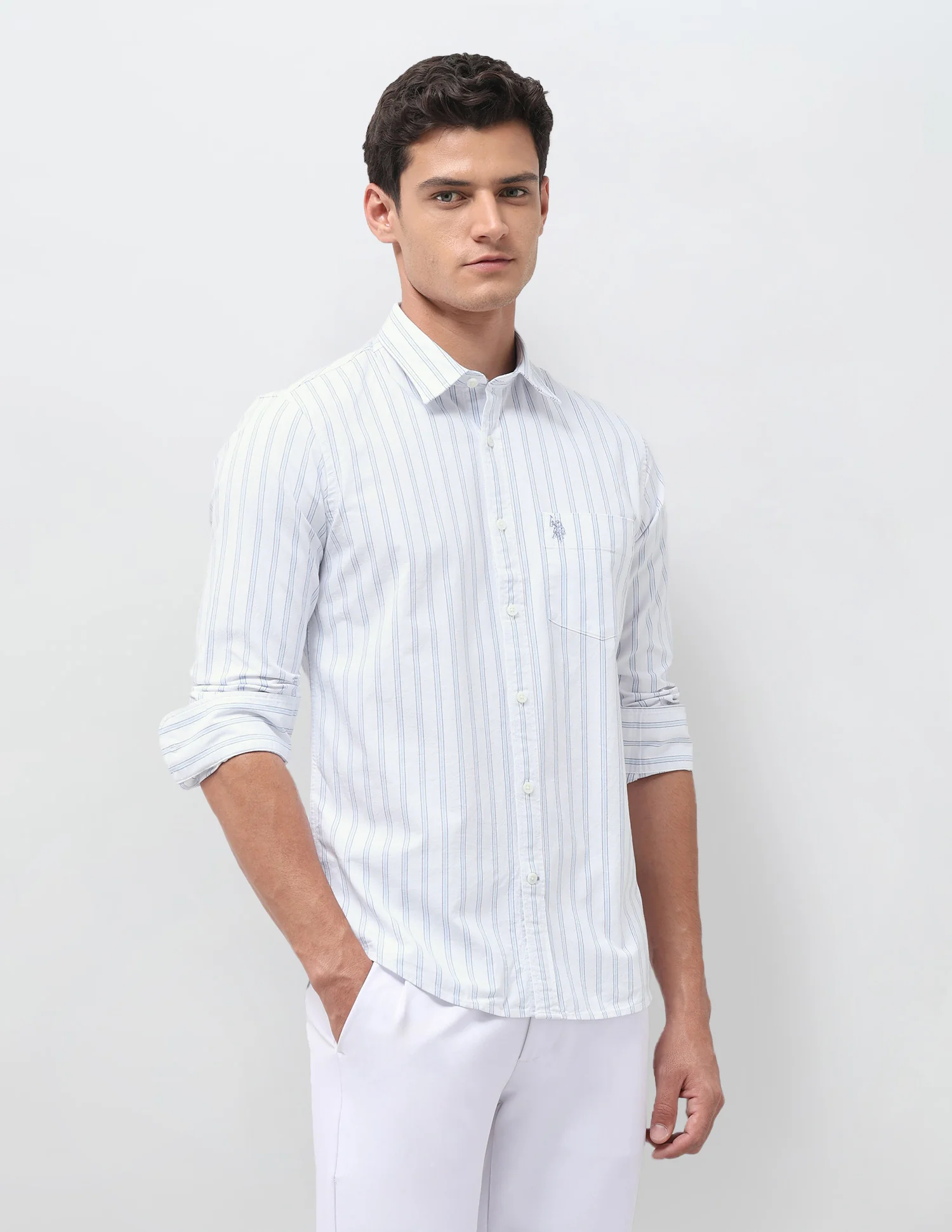 Vertical Striped Oxford Shirt - Image 4