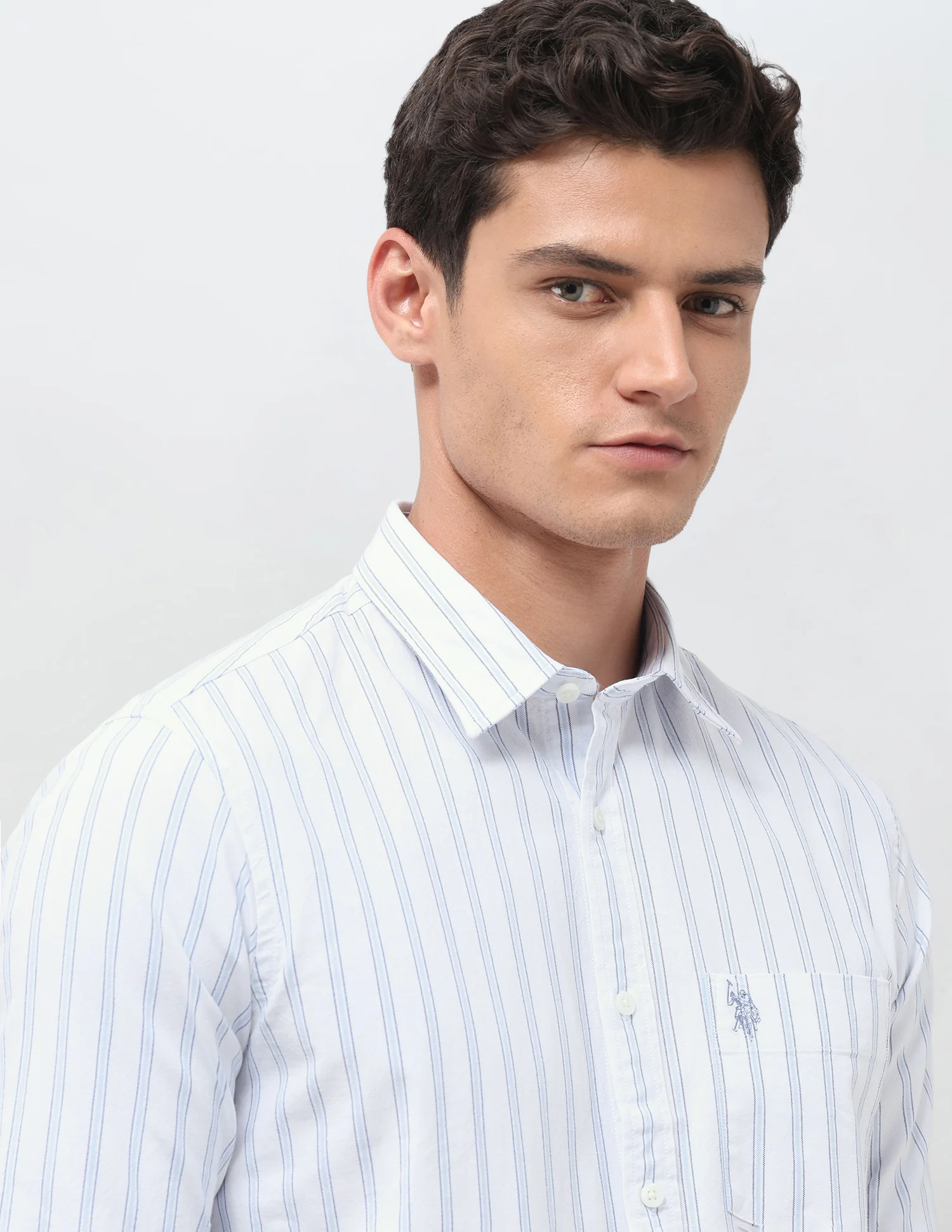 Vertical Striped Oxford Shirt - Image 7