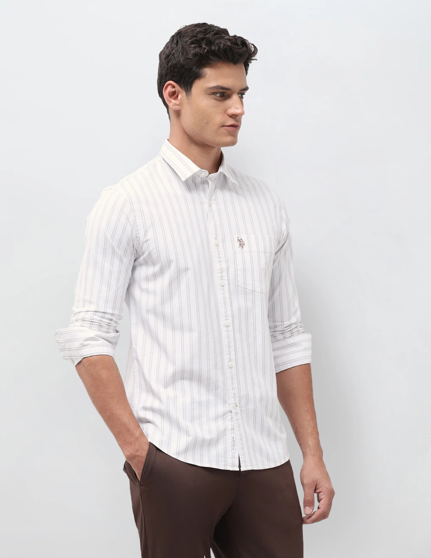 Vertical Striped Oxford Shirt - Image 4