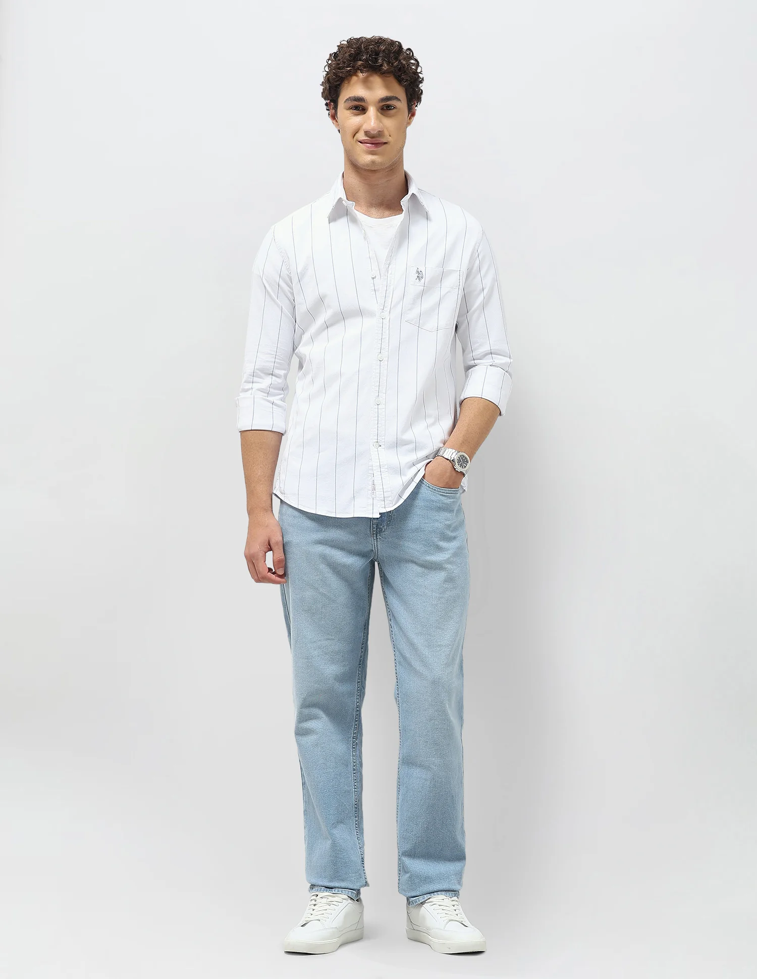 Vertical Striped Oxford Shirt - Image 3