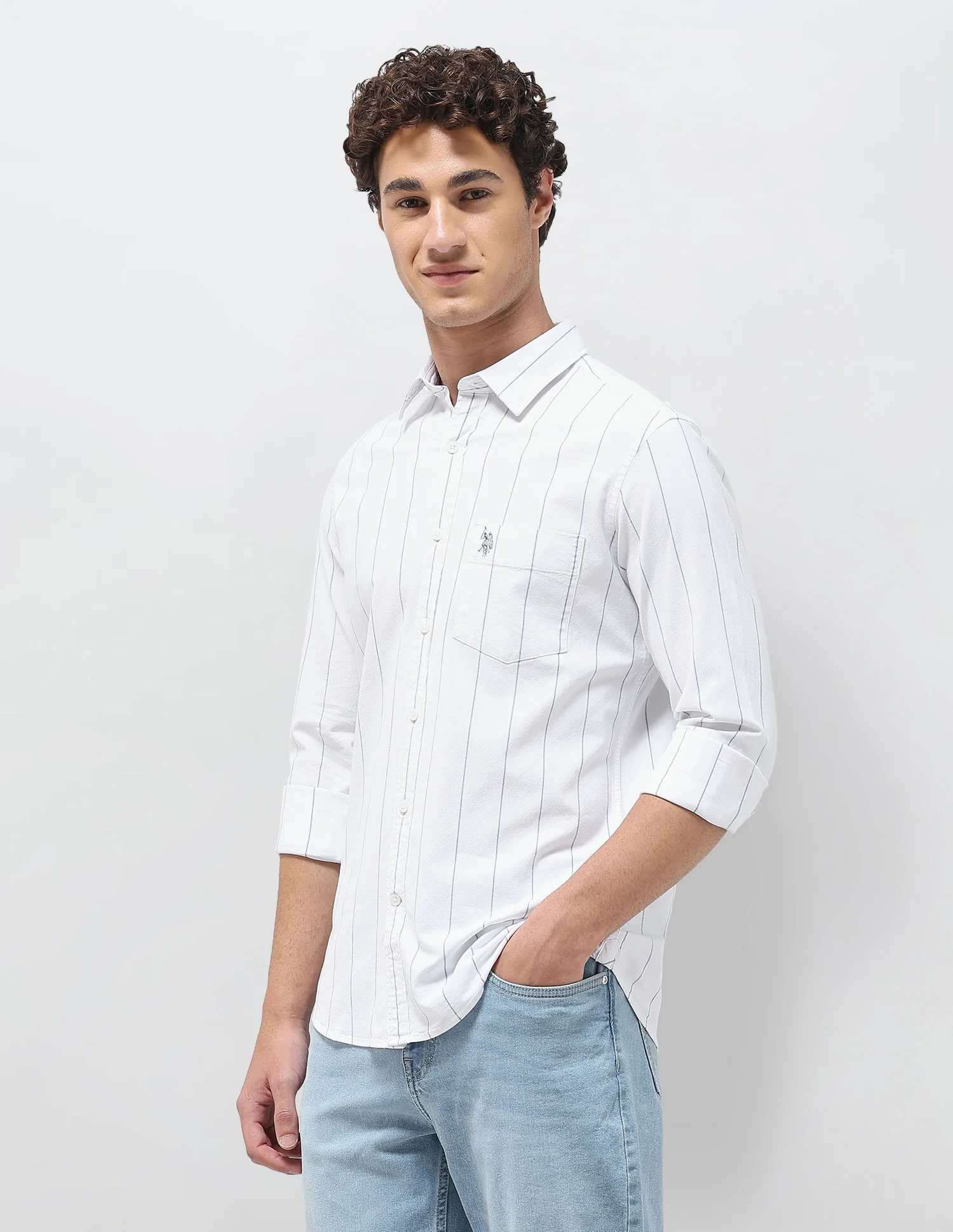 Vertical Striped Oxford Shirt - Image 4