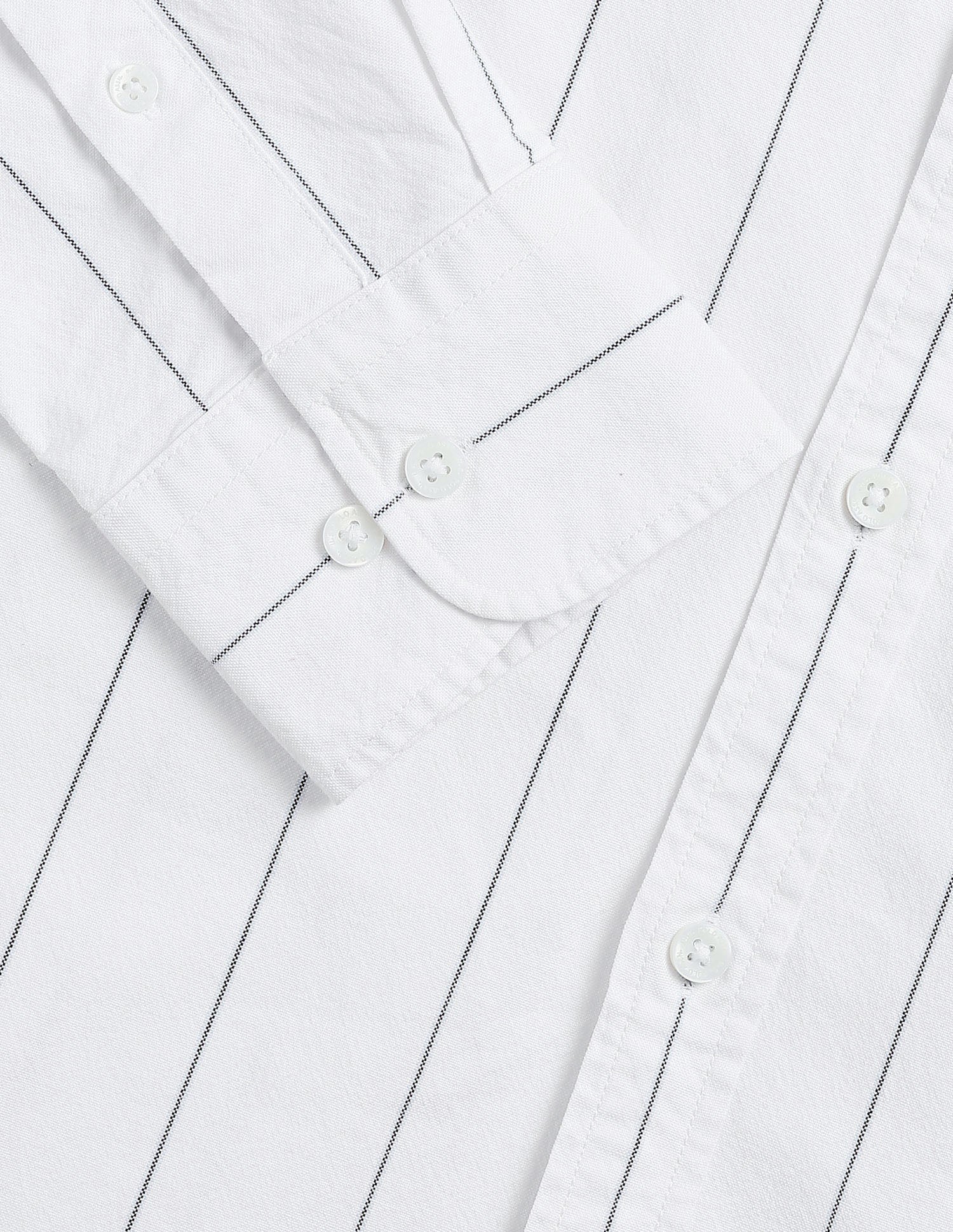 Vertical Striped Oxford Shirt - Image 8