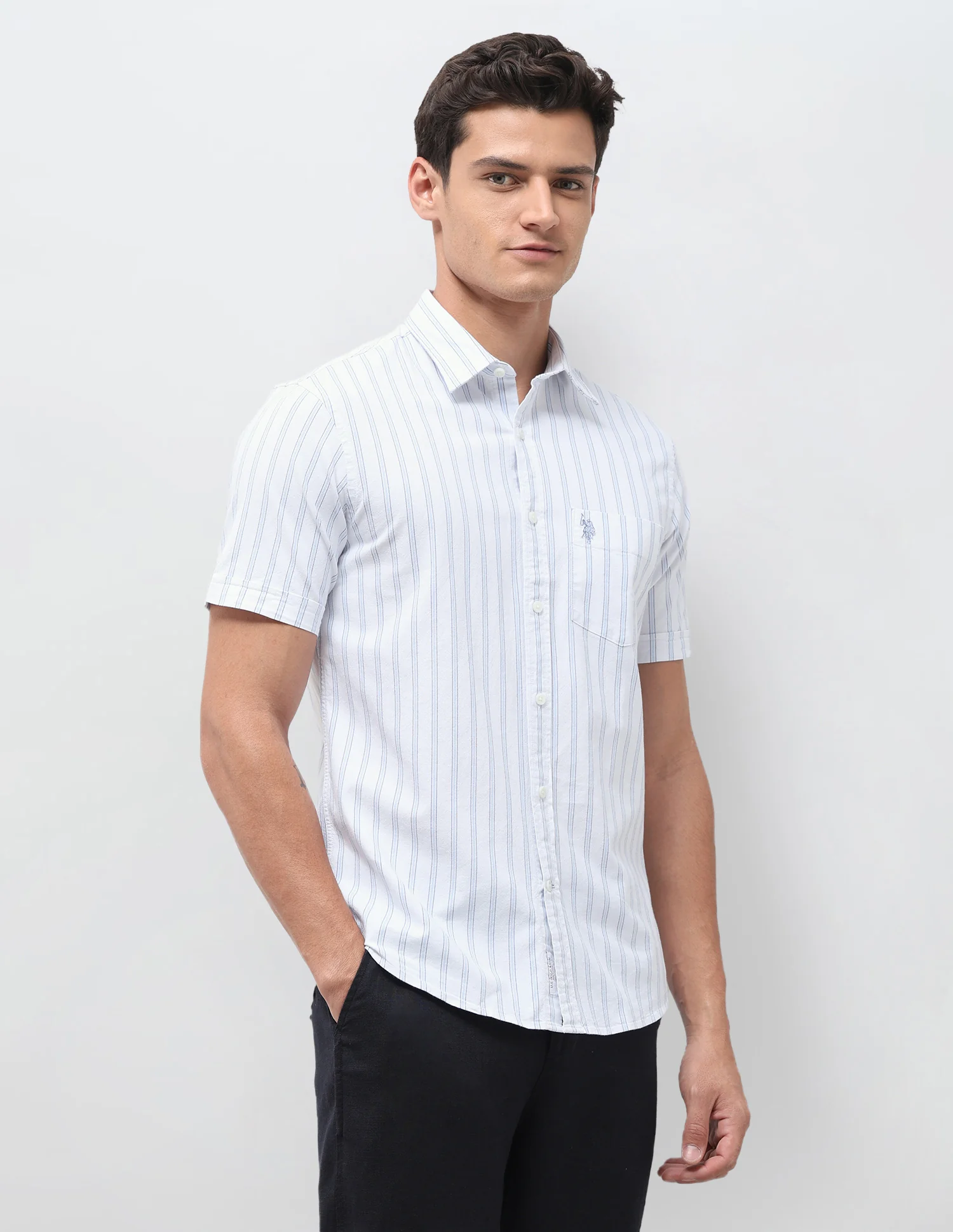 Vertical Striped Oxford Shirt - Image 4