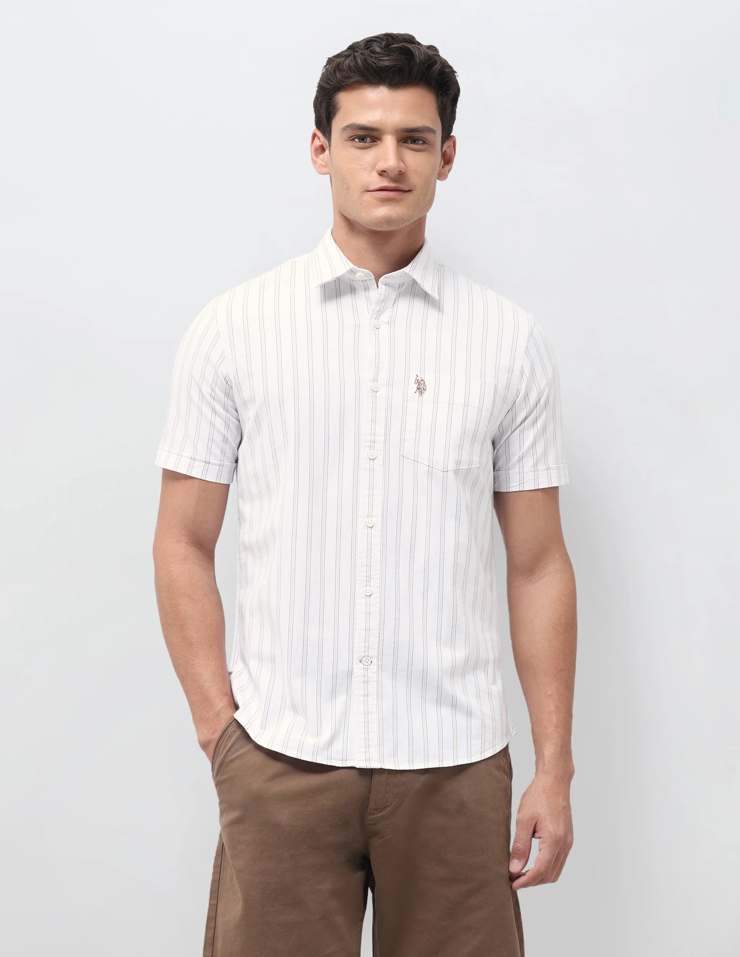 Vertical Striped Oxford Shirt - Image 6