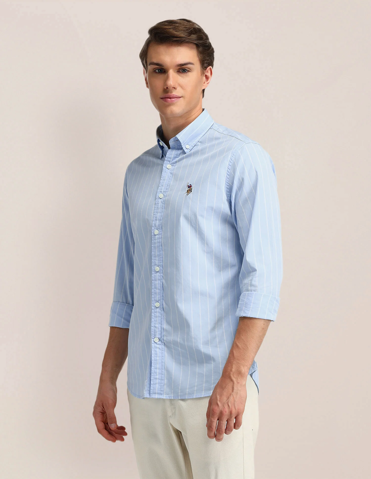 Vertical Striped Oxford Weave Shirt - Image 4