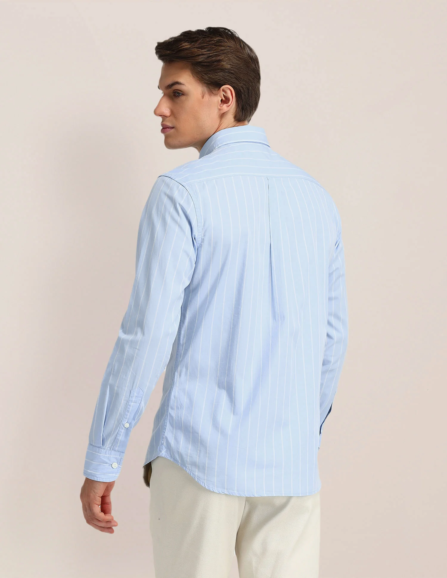 Vertical Striped Oxford Weave Shirt - Image 5