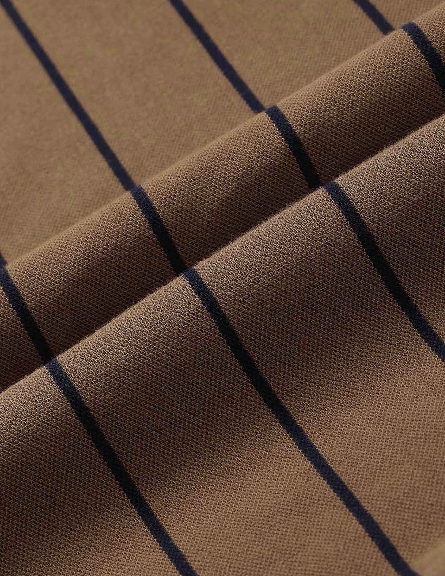 Vertical Striped Pure Cotton Gold Cup T-Shirt - Image 2